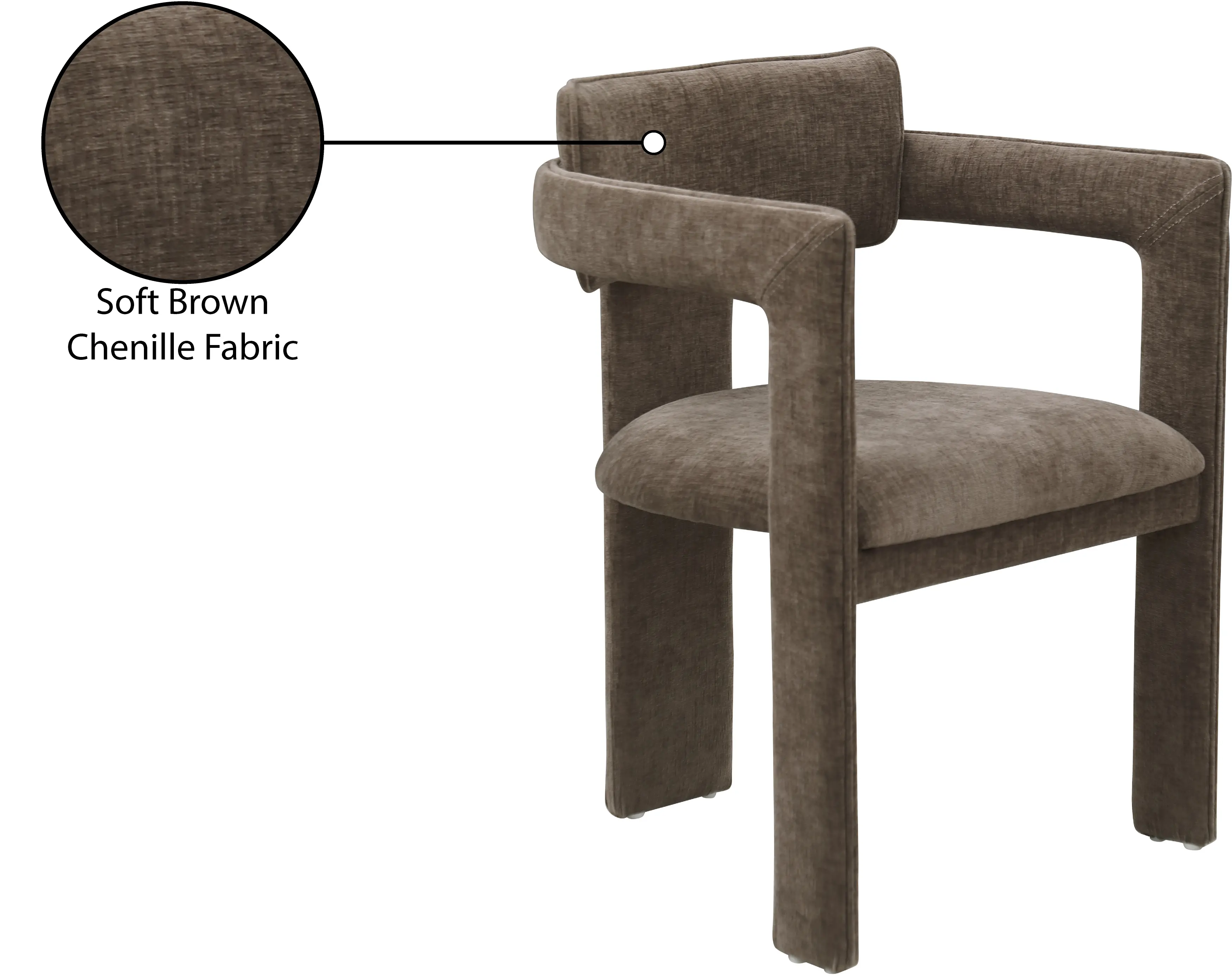Brenda Brown Chenille Upholstered Dining Chair, Set of 2-9