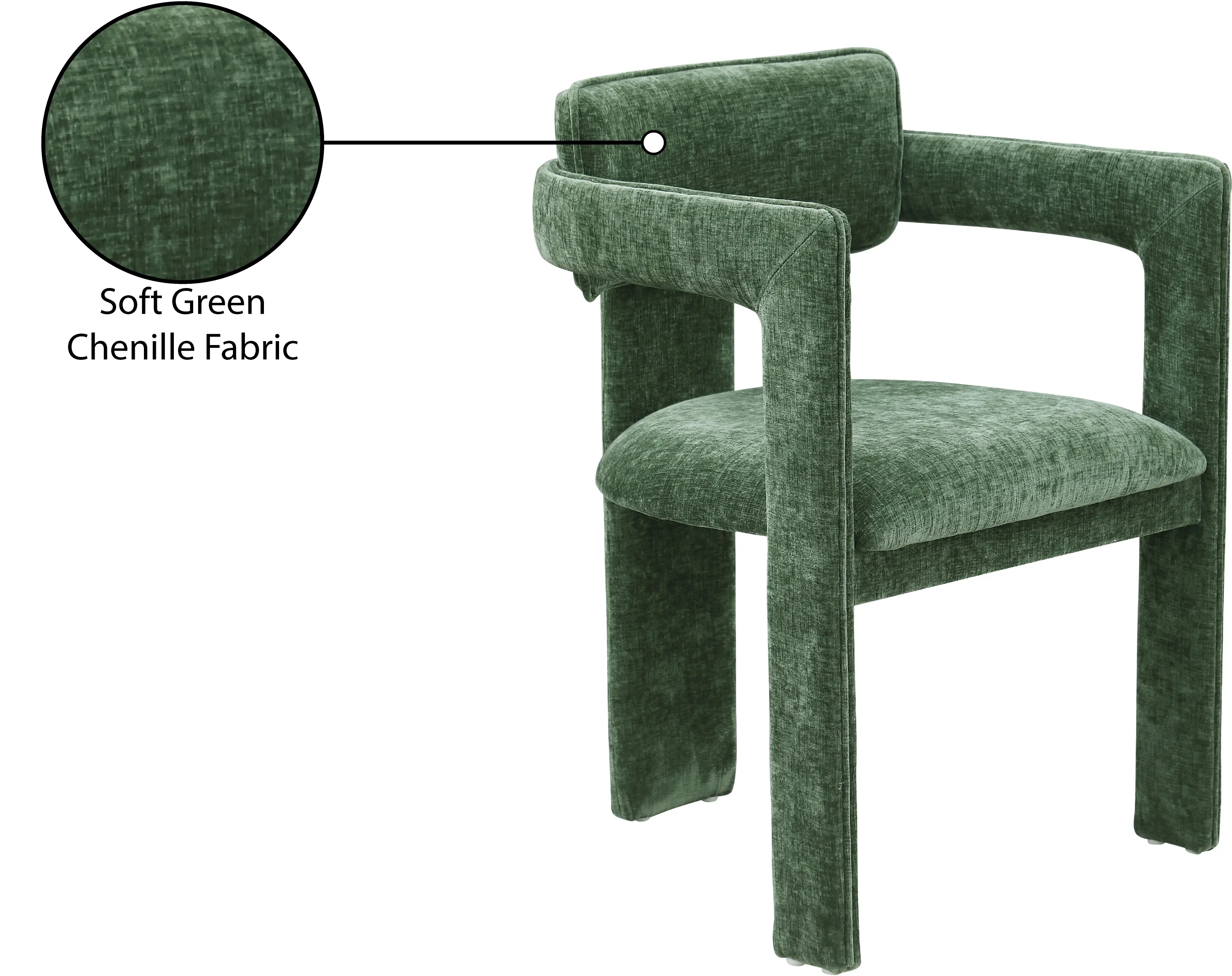 Brenda Green Chenille Upholstered Dining Chair, Set of 2-9