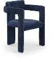 Brenda Navy Chenille Upholstered Dining Chair, Set of 2