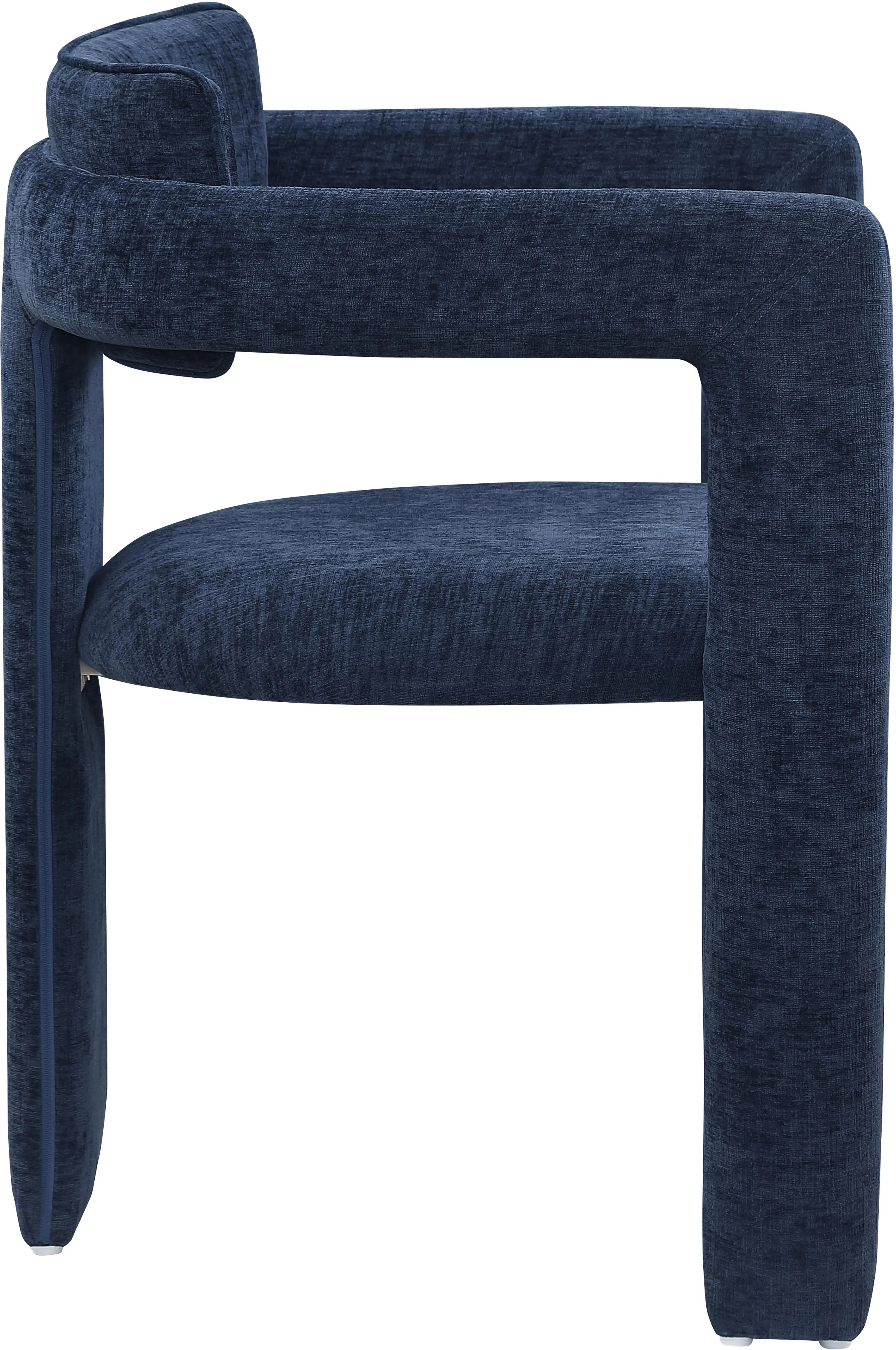 Brenda Navy Chenille Upholstered Dining Chair, Set of 2-5