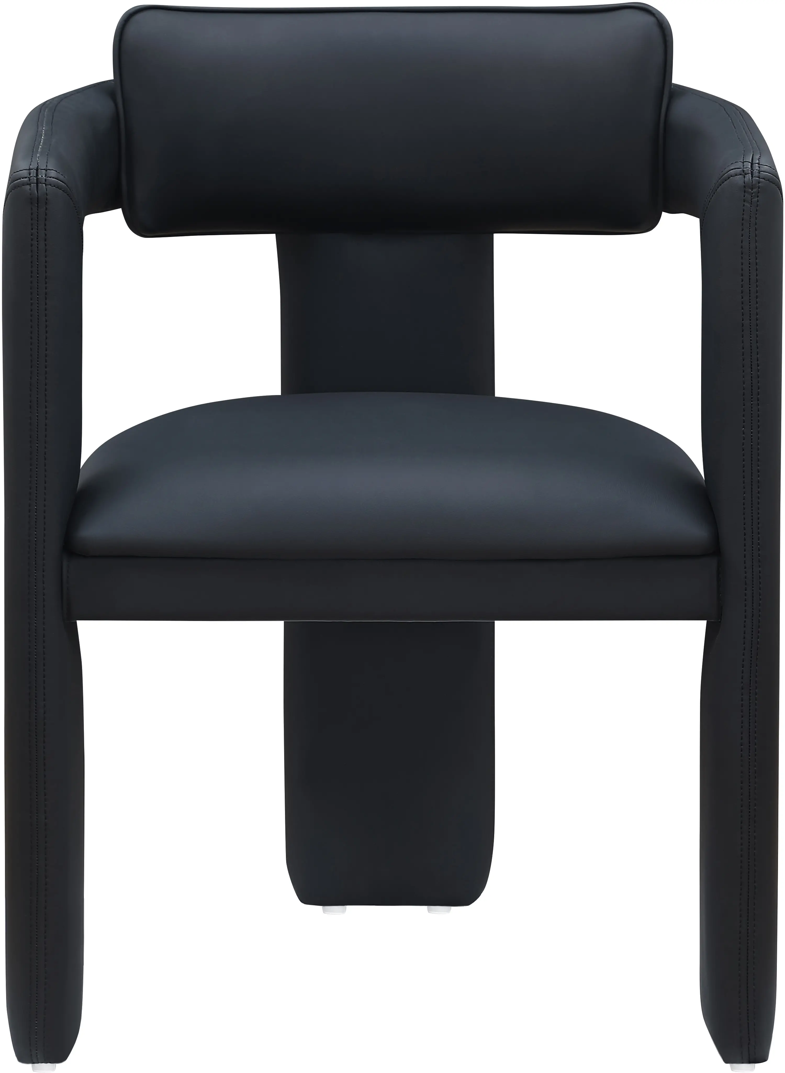 Brenda Black Vegan Leather Upholstered Dining Chair, Set of 2-4