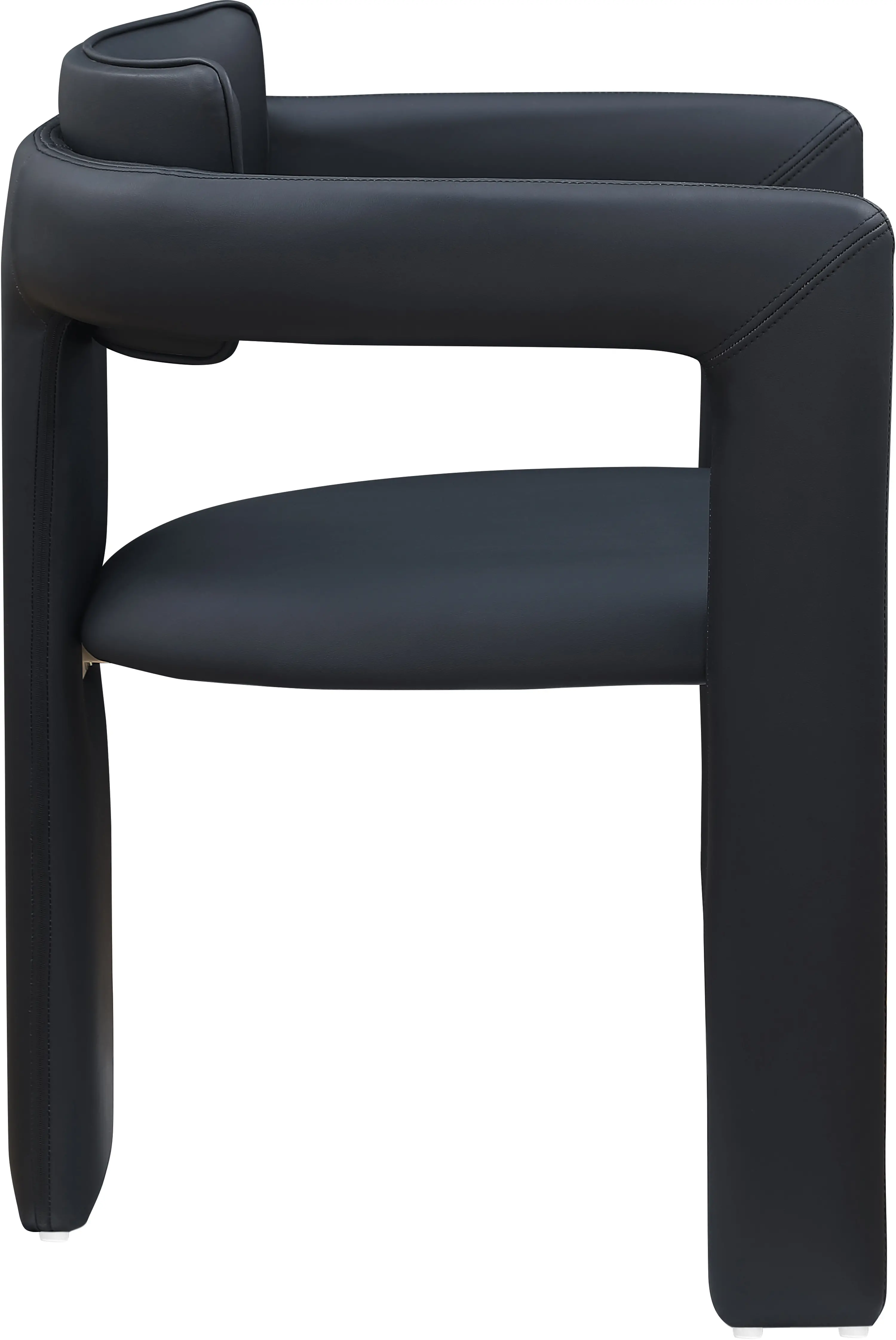 Brenda Black Vegan Leather Upholstered Dining Chair, Set of 2-5