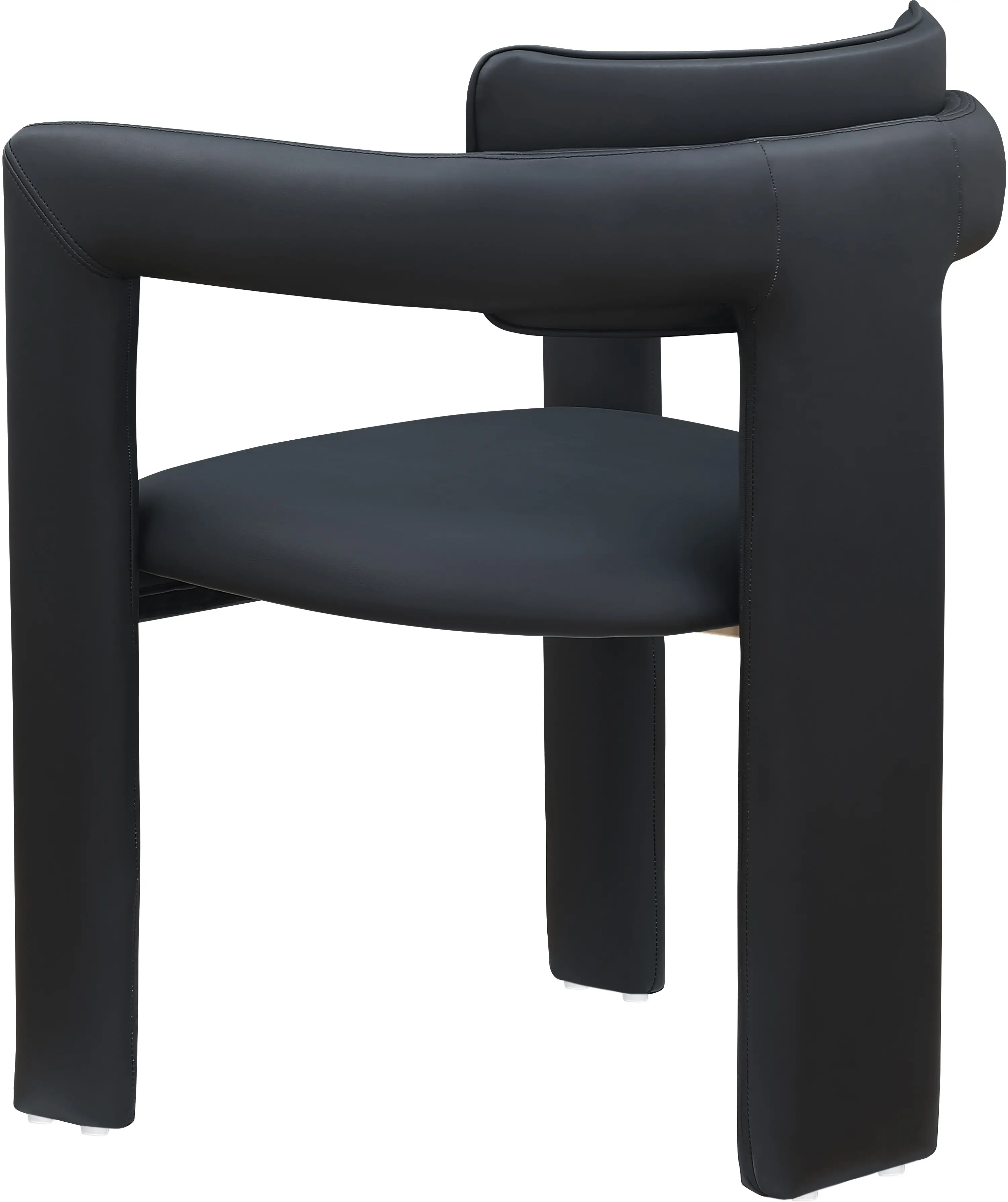 Brenda Black Vegan Leather Upholstered Dining Chair, Set of 2-6