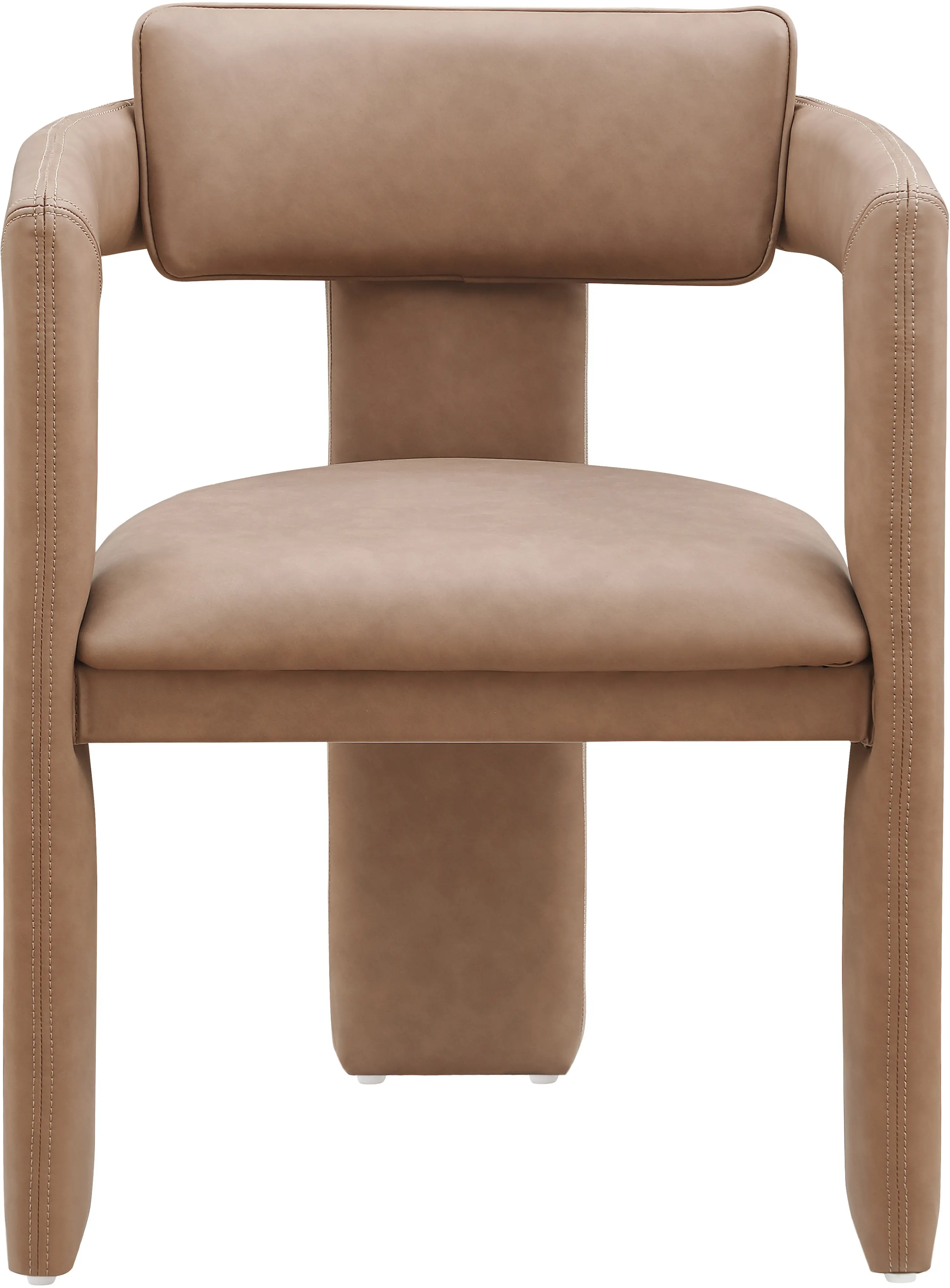 Brenda Brown Vegan Leather Upholstered Dining Chair, Set of 2-4