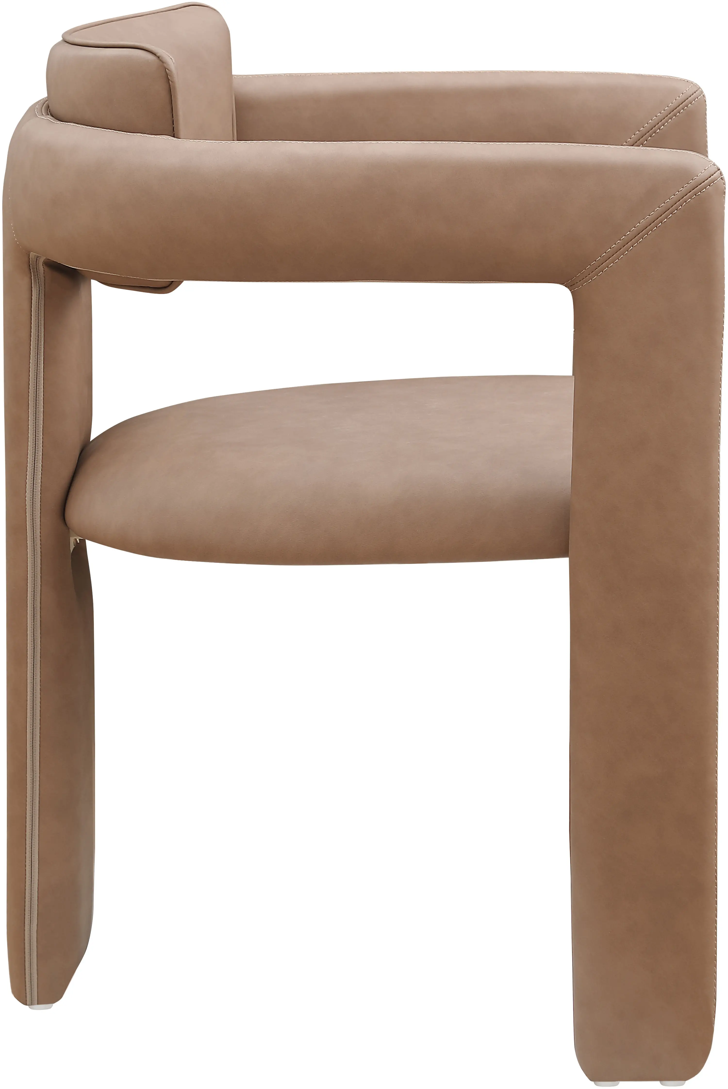 Brenda Brown Vegan Leather Upholstered Dining Chair, Set of 2-5