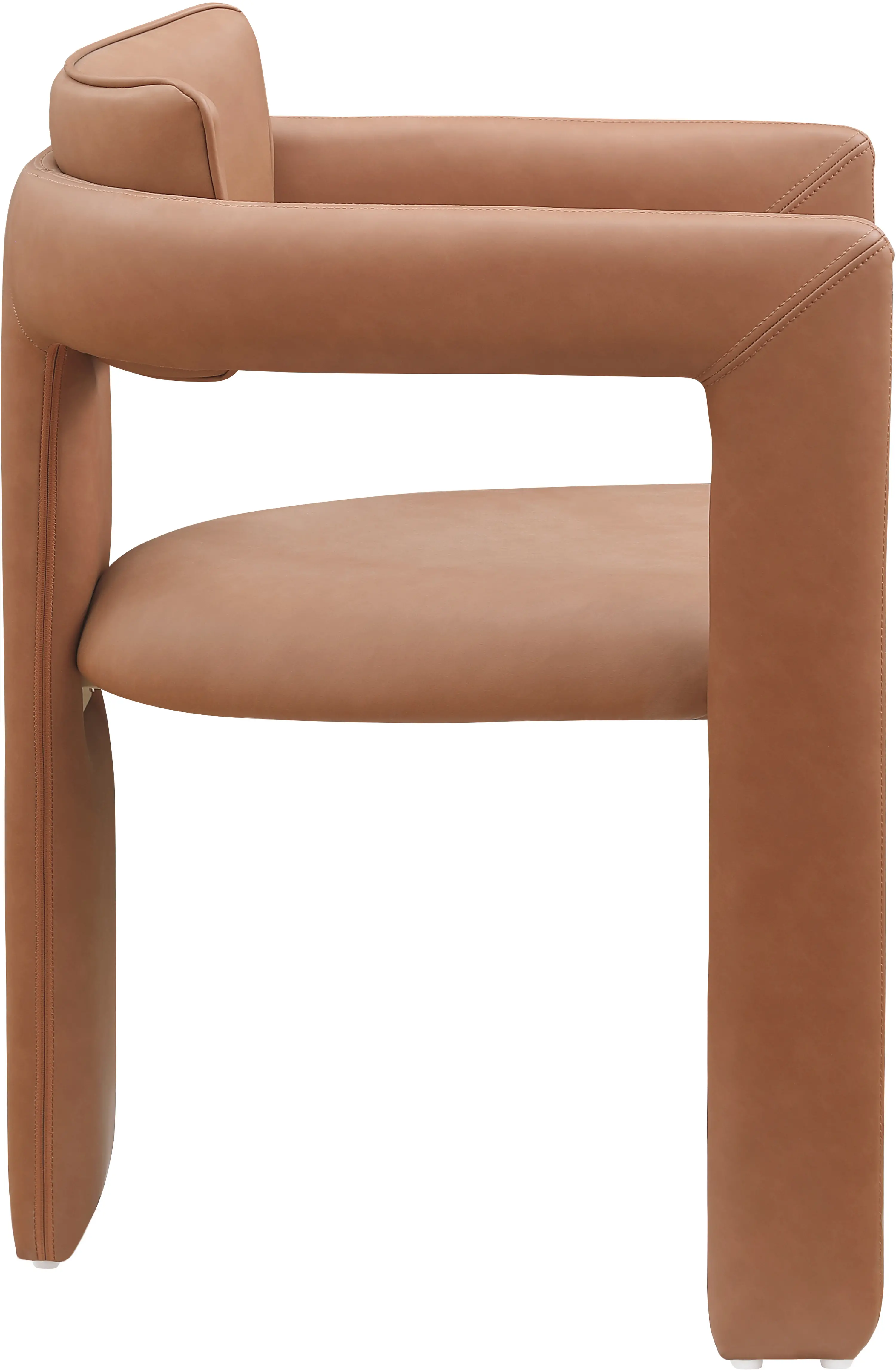 Brenda Cognac Vegan Leather Upholstered Dining Chair, Set of 2-5