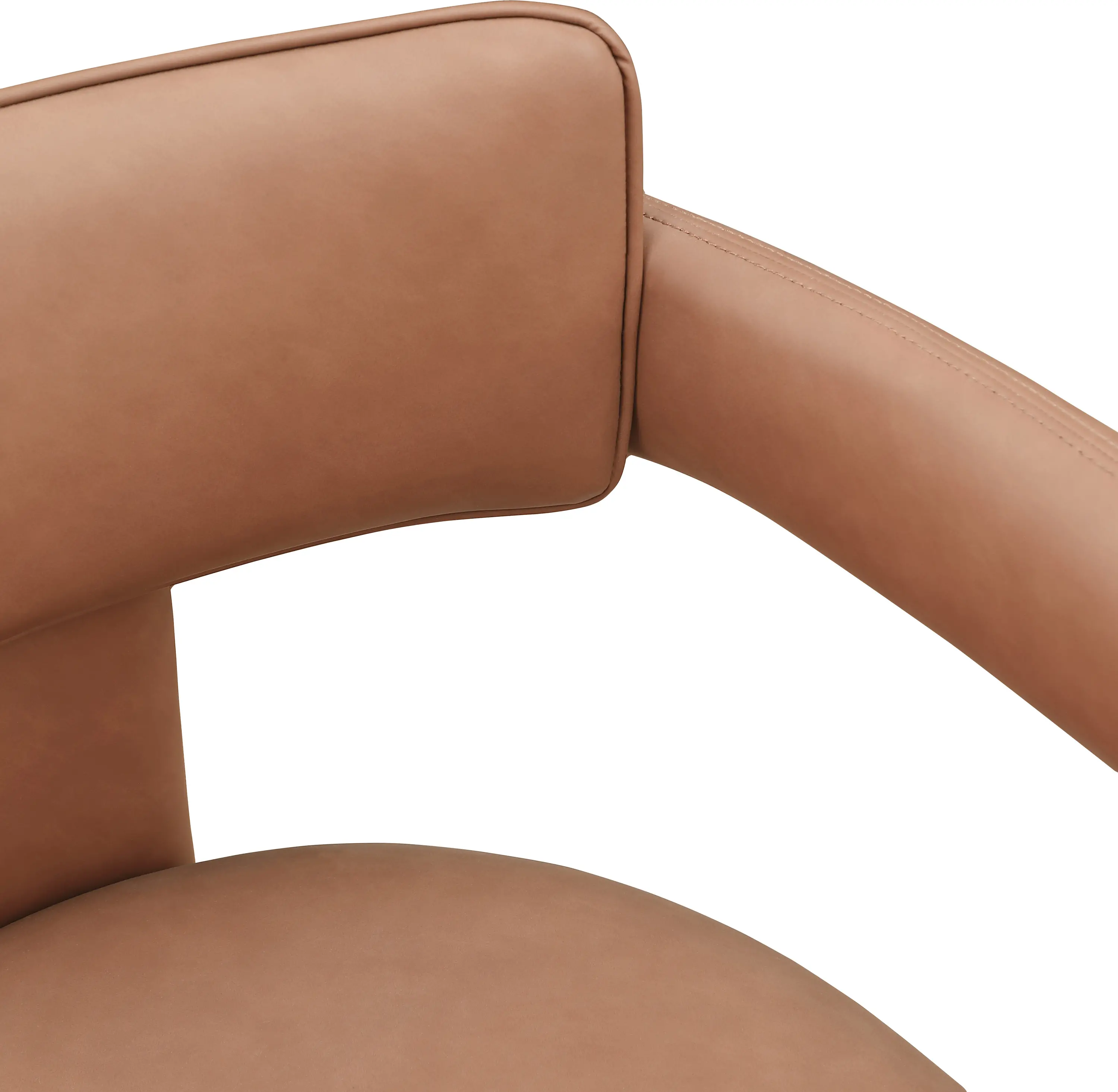 Brenda Cognac Vegan Leather Upholstered Dining Chair, Set of 2-8