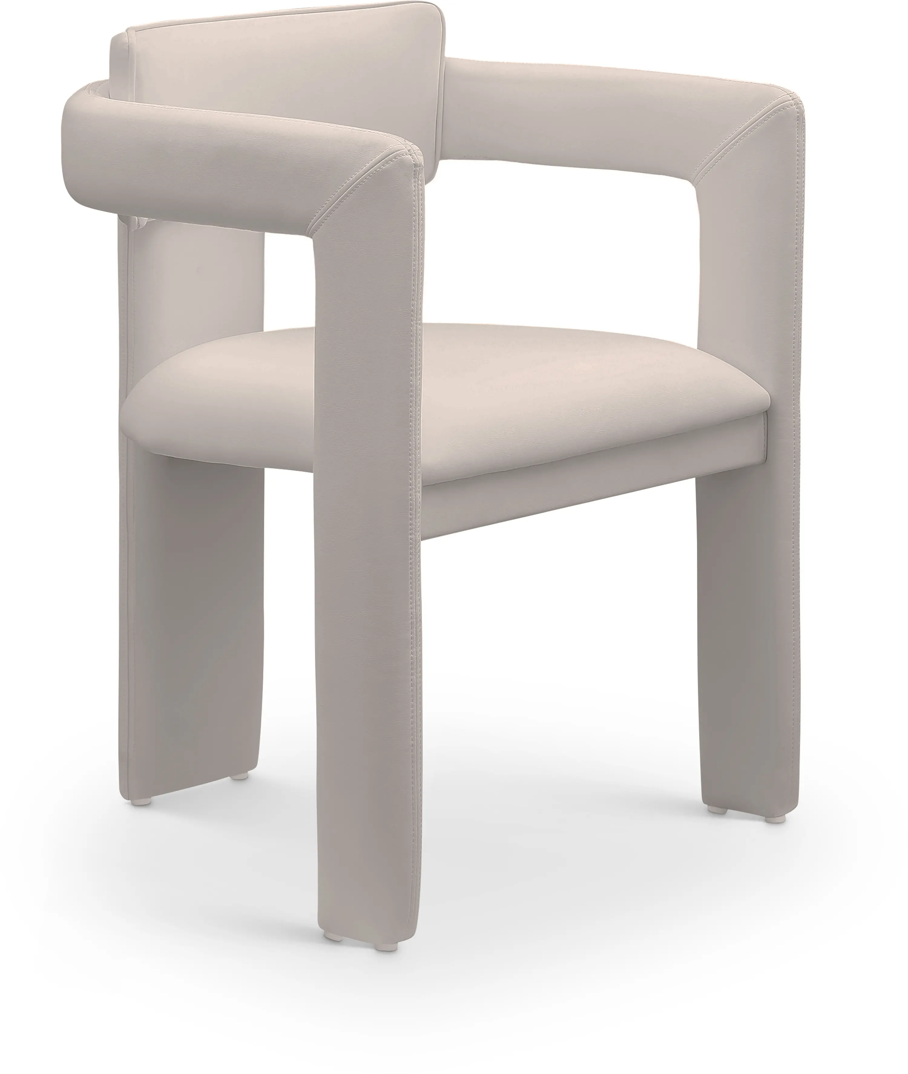 Brenda Taupe Vegan Leather Upholstered Dining Chair, Set of 2-1