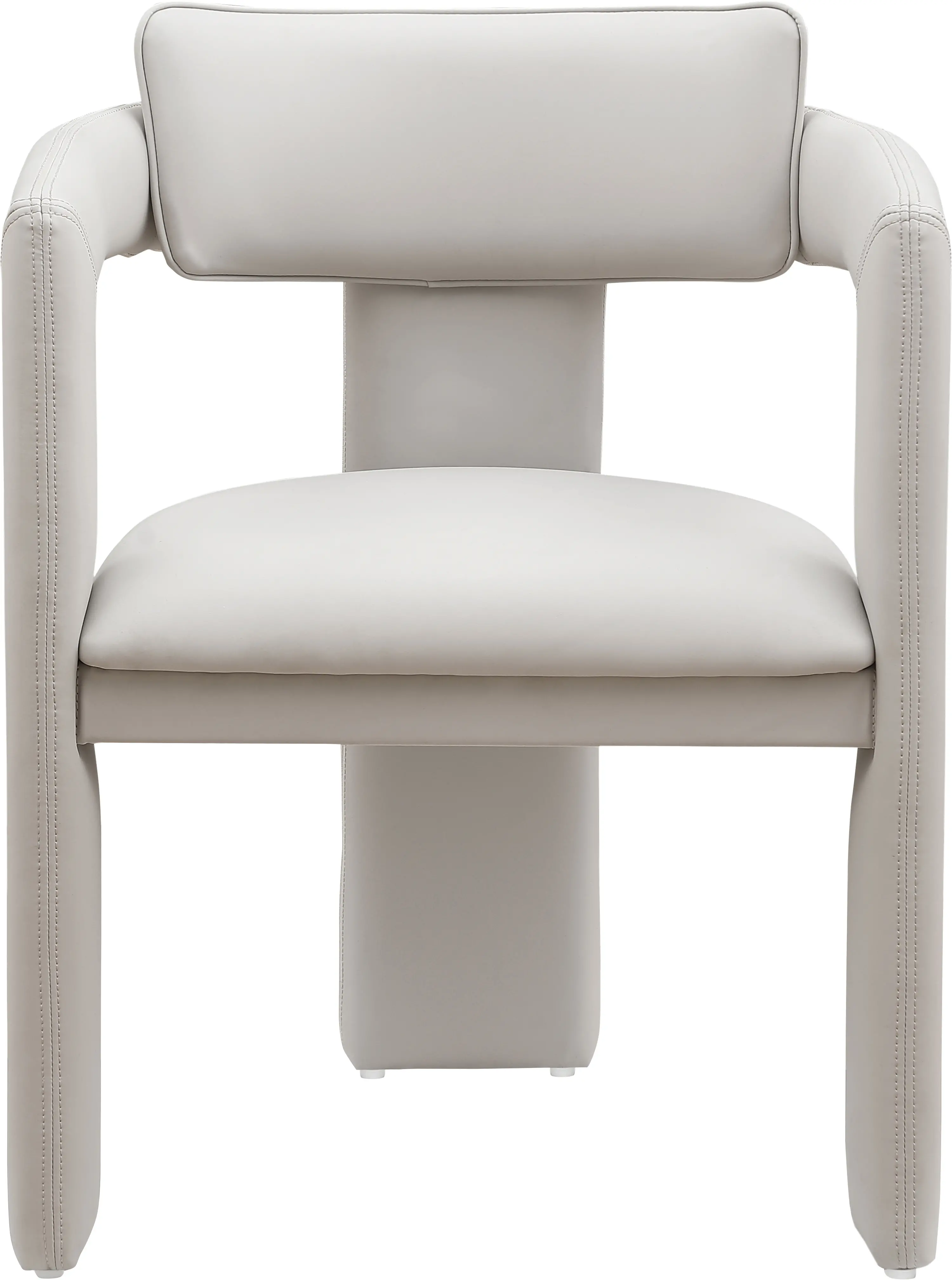 Brenda Taupe Vegan Leather Upholstered Dining Chair, Set of 2-4