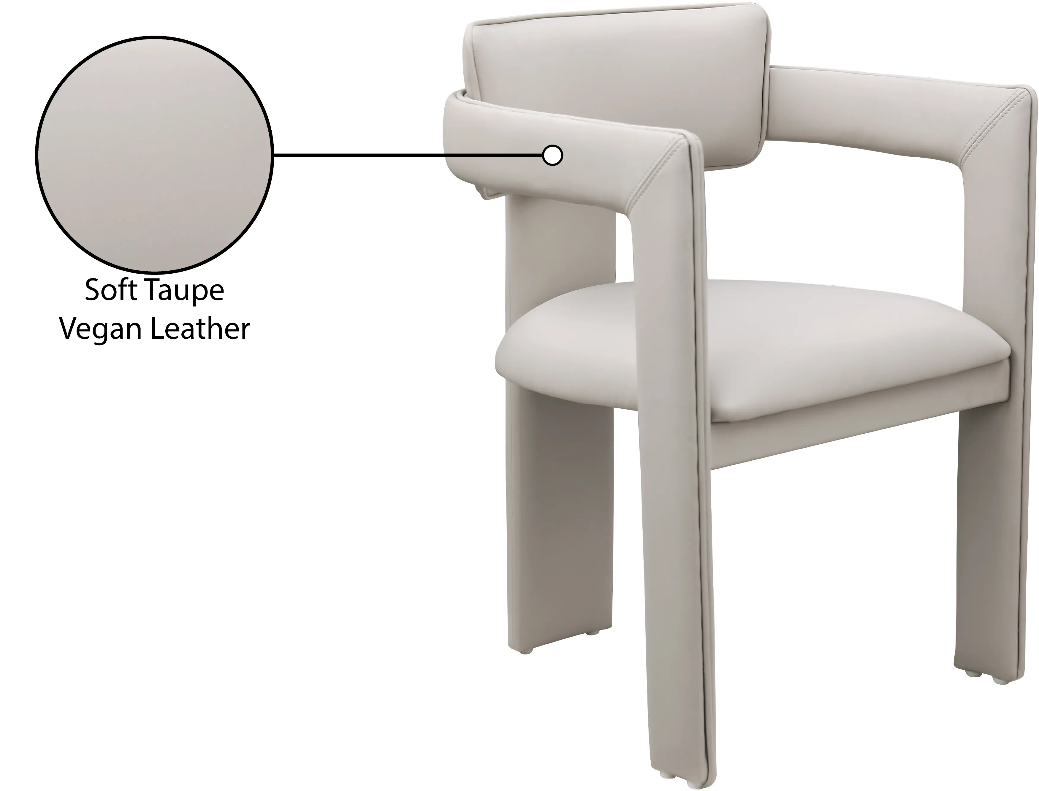Brenda Taupe Vegan Leather Upholstered Dining Chair, Set of 2-9