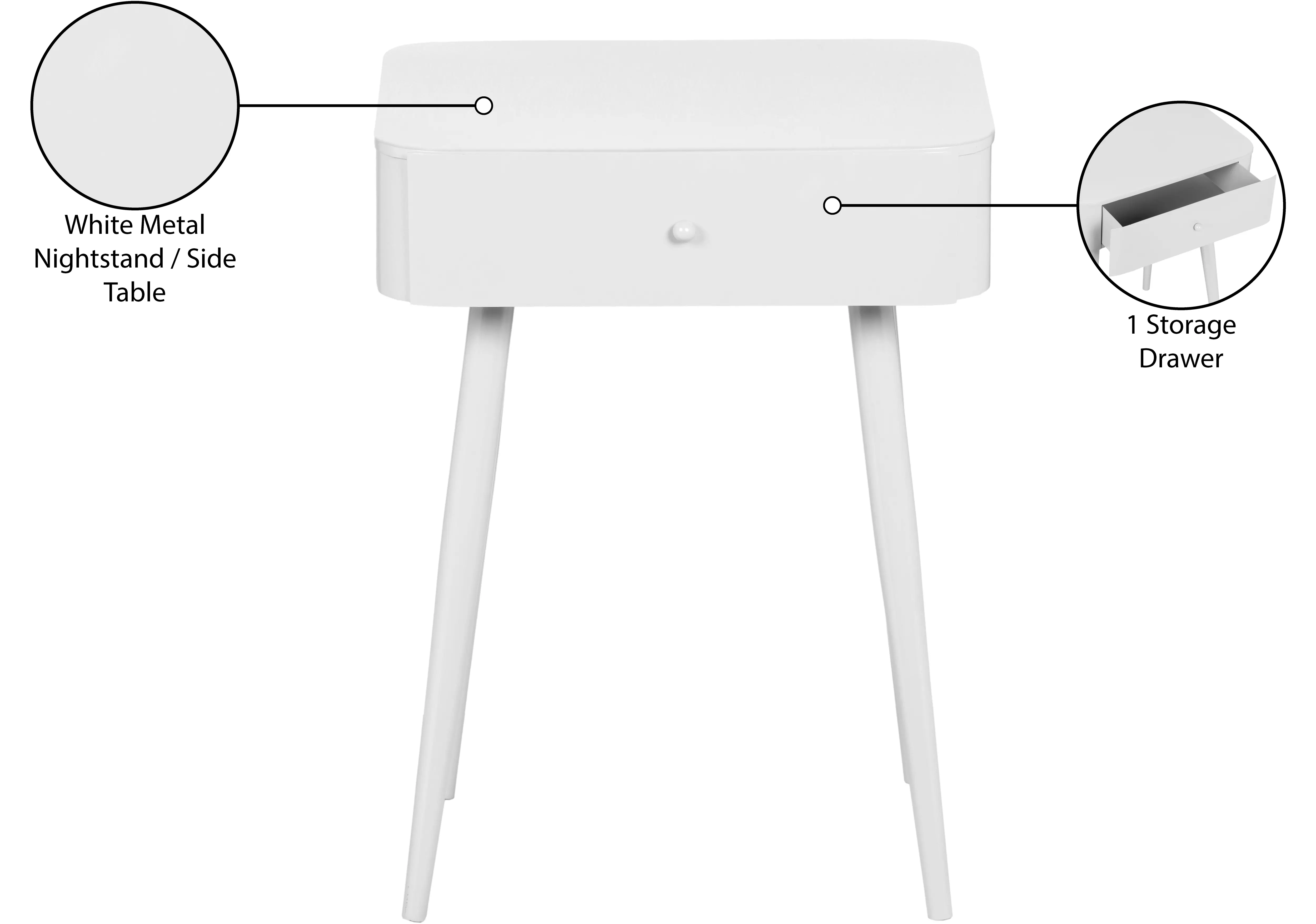 Rylan White Iron Nightstand-5