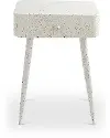 Rylan White Terrazzo Iron Nightstand