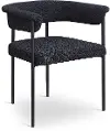 Malin Black Boucle Upholstered Dining Chair, Set of 2
