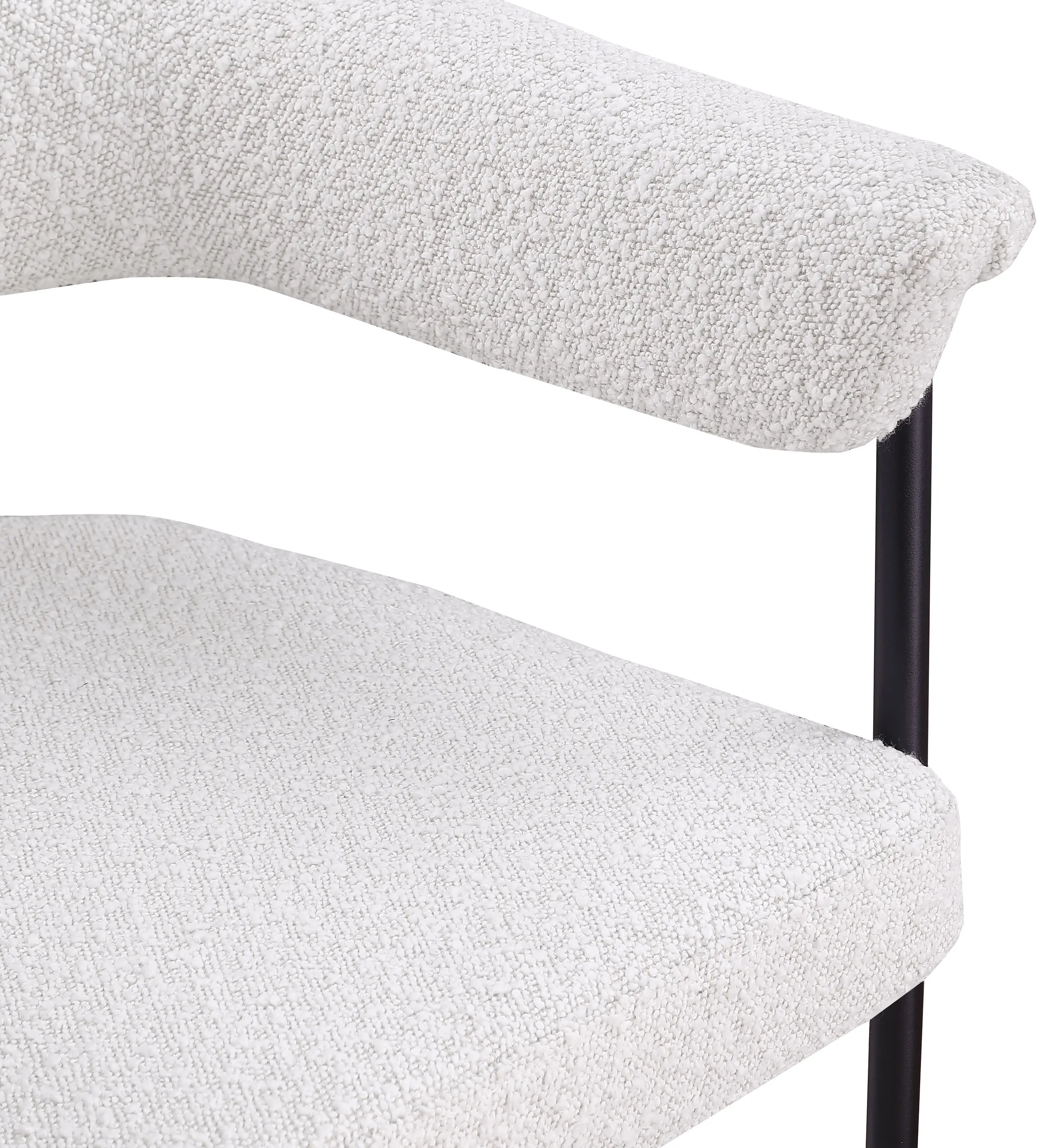 Malin Cream Boucle Upholstered Dining Chair, Set of 2-8