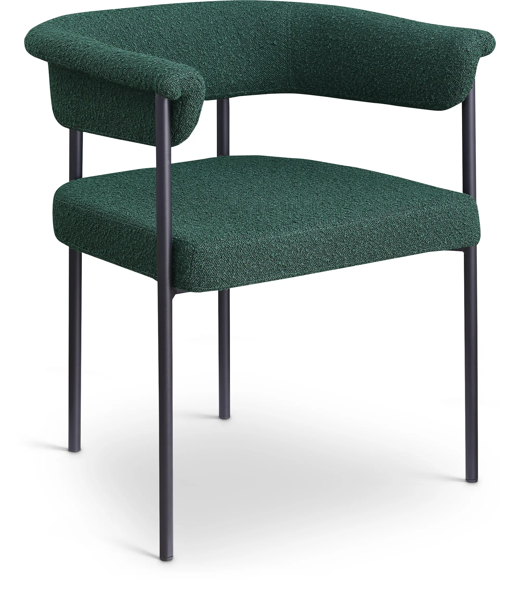 Malin Green Boucle Upholstered Dining Chair, Set of 2-1