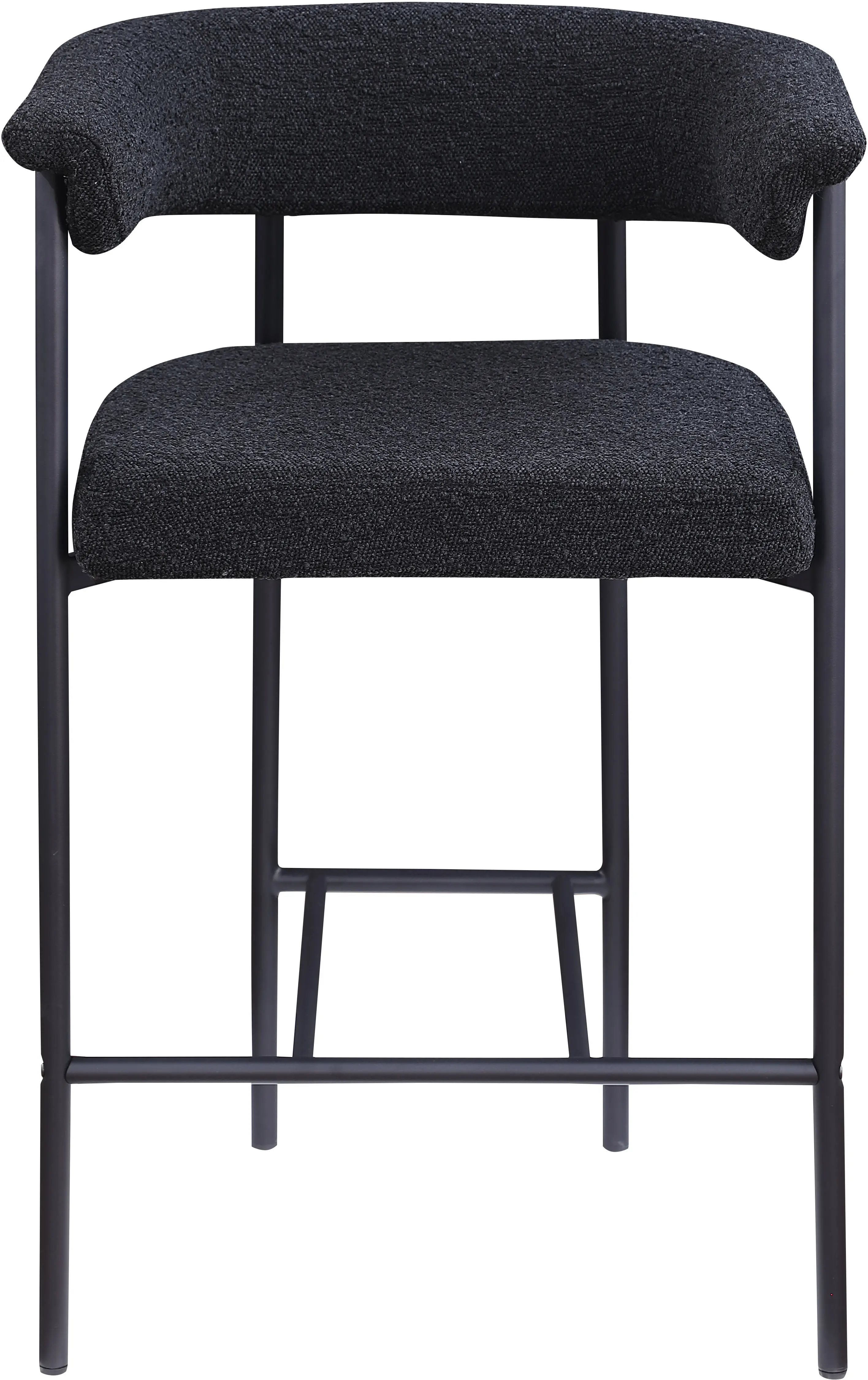 Malin Black Boucle Upholstered Counter Stool, Set of 2-4