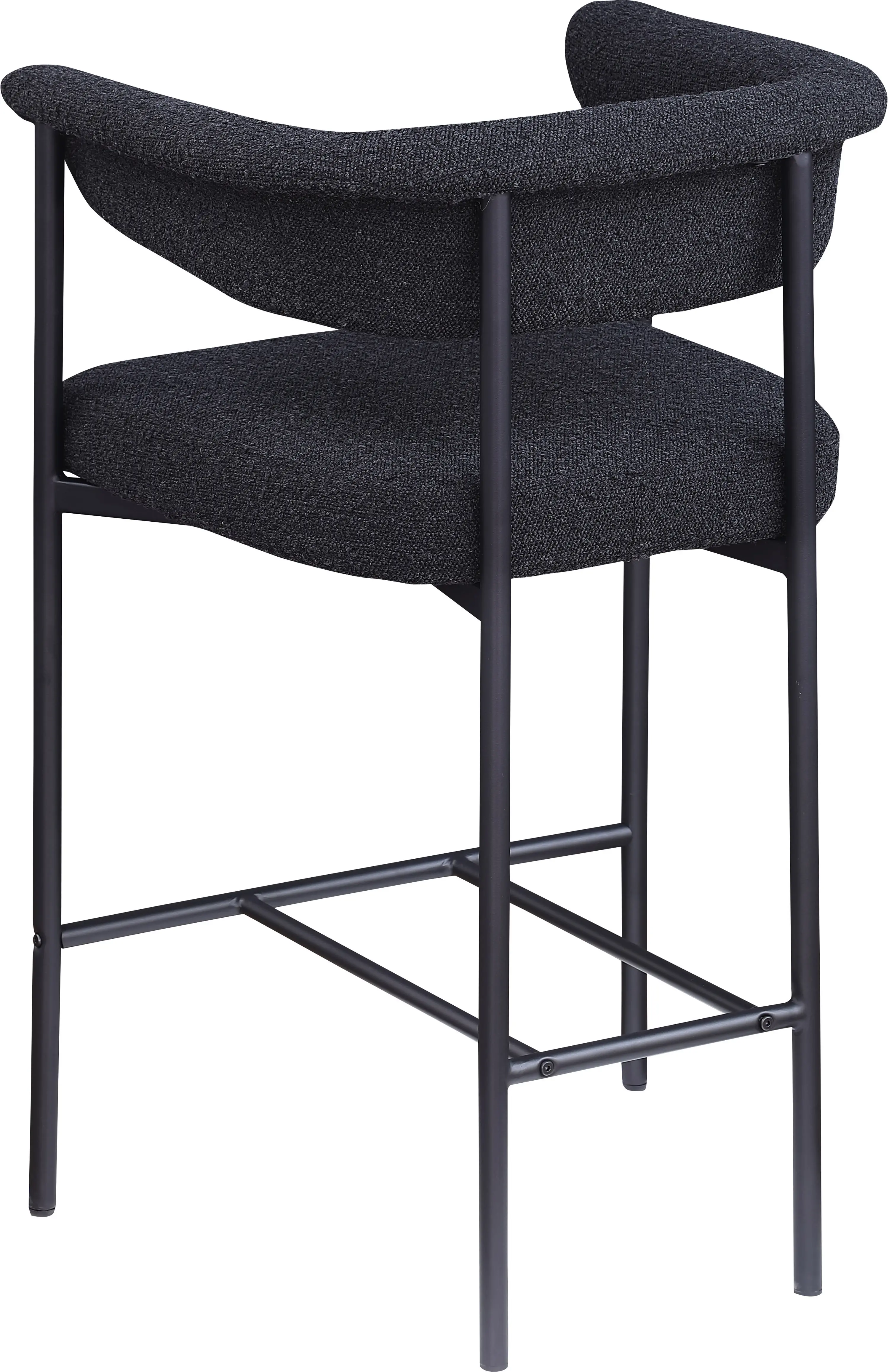 Malin Black Boucle Upholstered Counter Stool, Set of 2-6