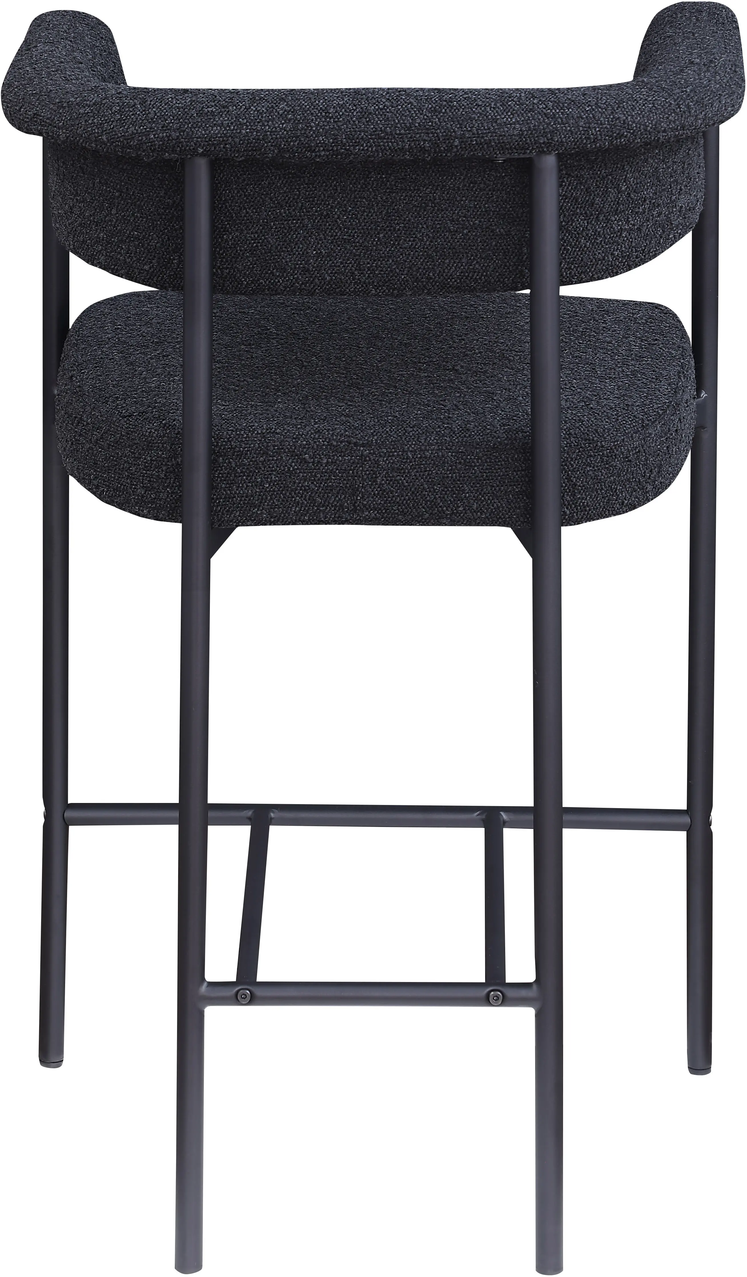 Malin Black Boucle Upholstered Counter Stool, Set of 2-7