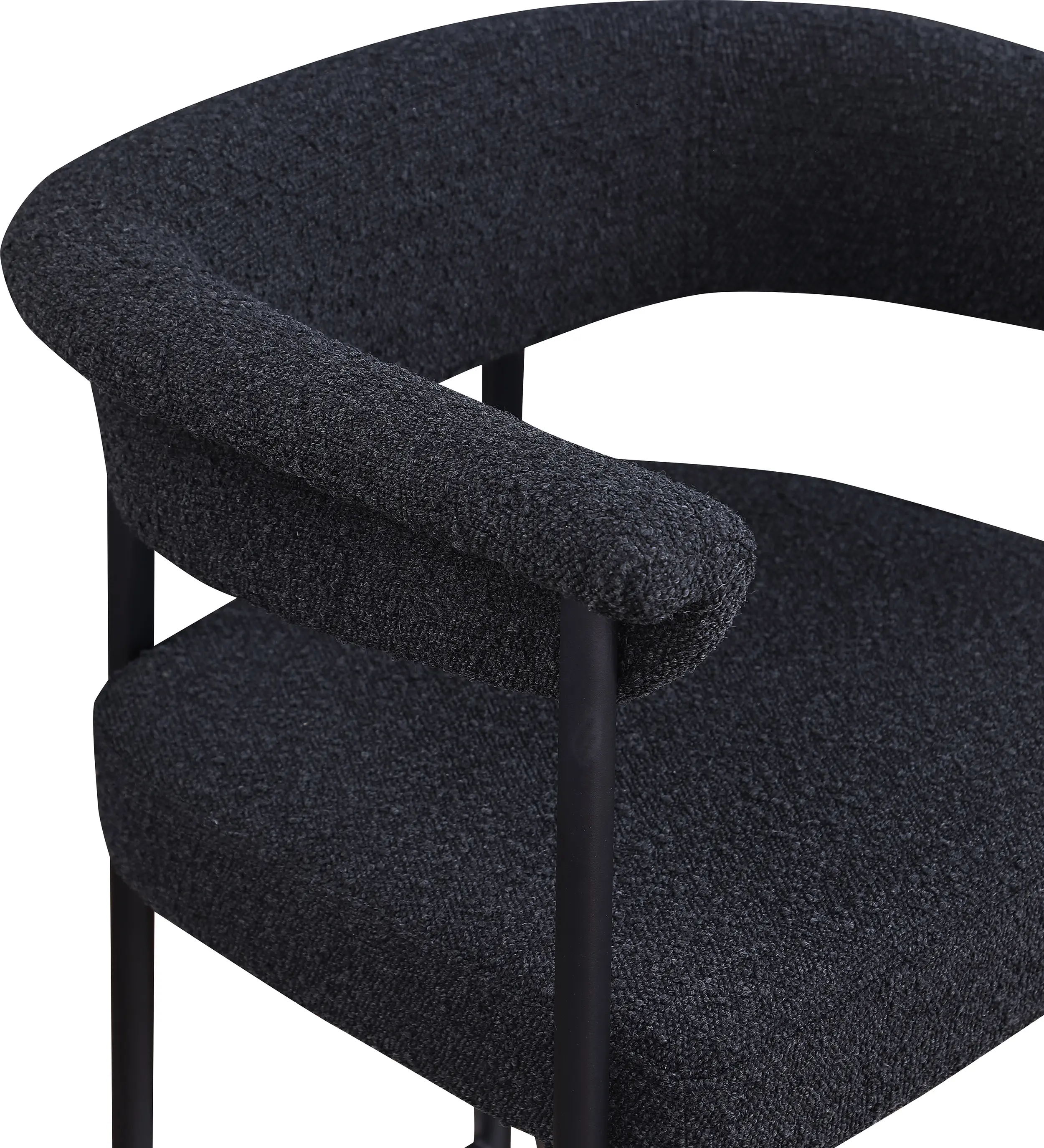 Malin Black Boucle Upholstered Counter Stool, Set of 2-8