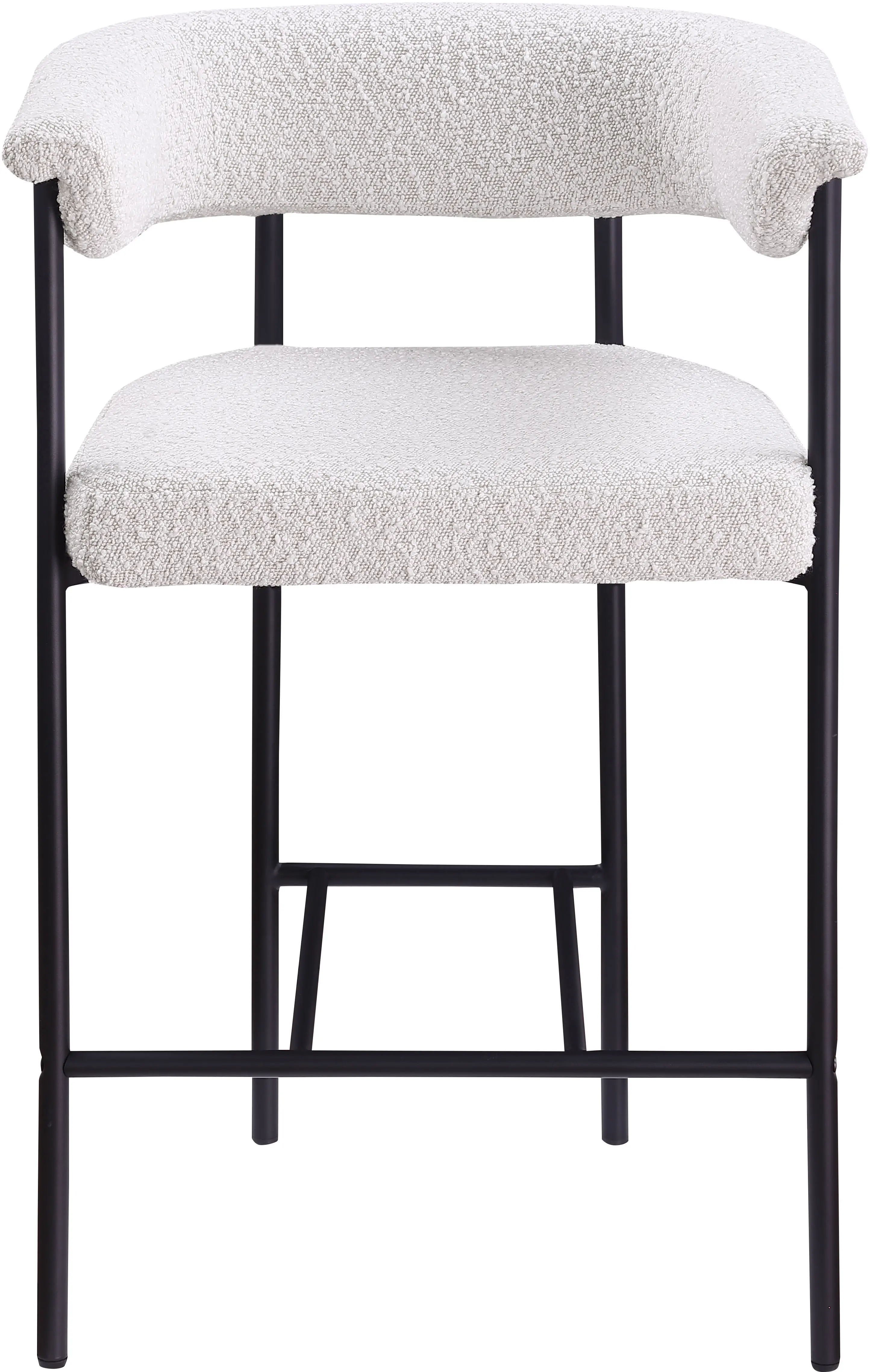 Malin Cream Boucle Upholstered Counter Stool, Set of 2-4