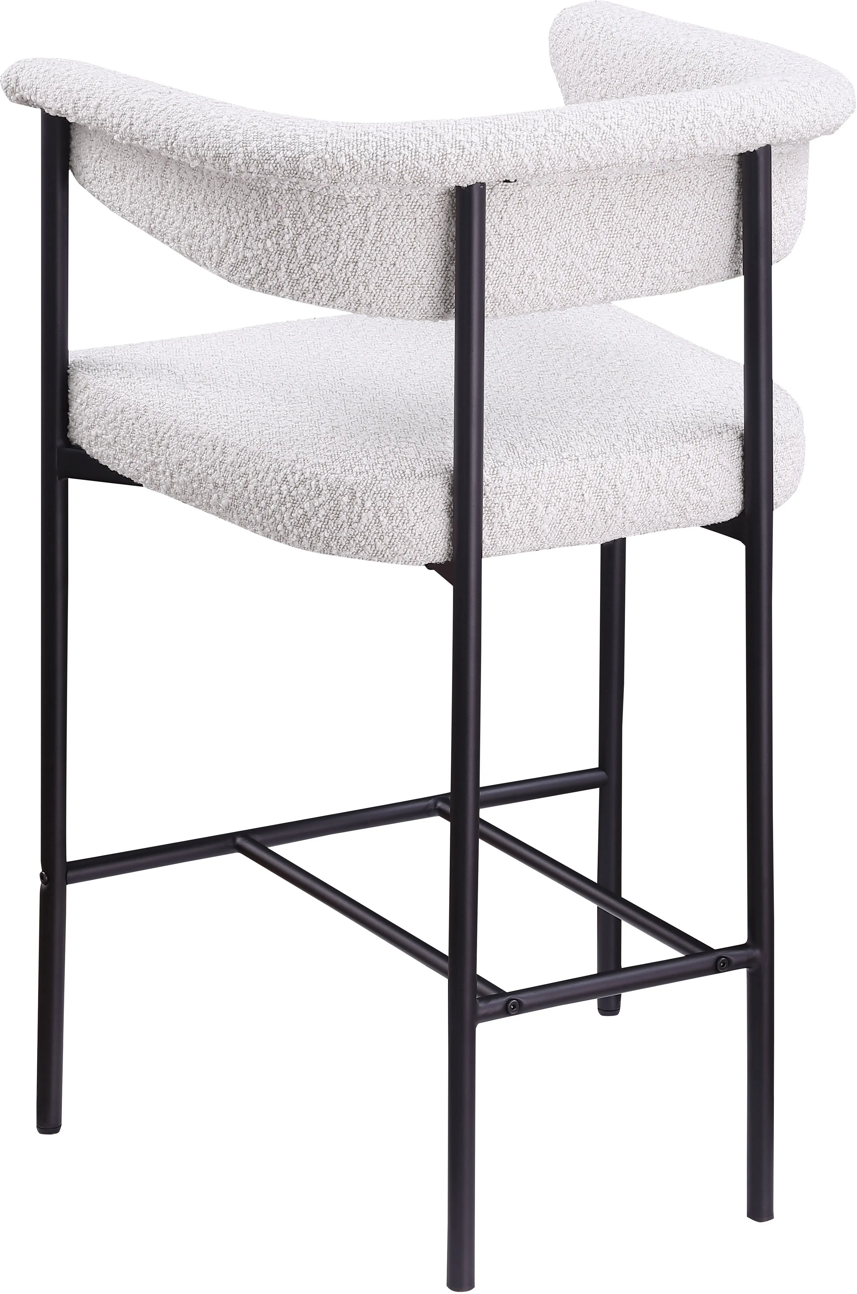 Malin Cream Boucle Upholstered Counter Stool, Set of 2-6