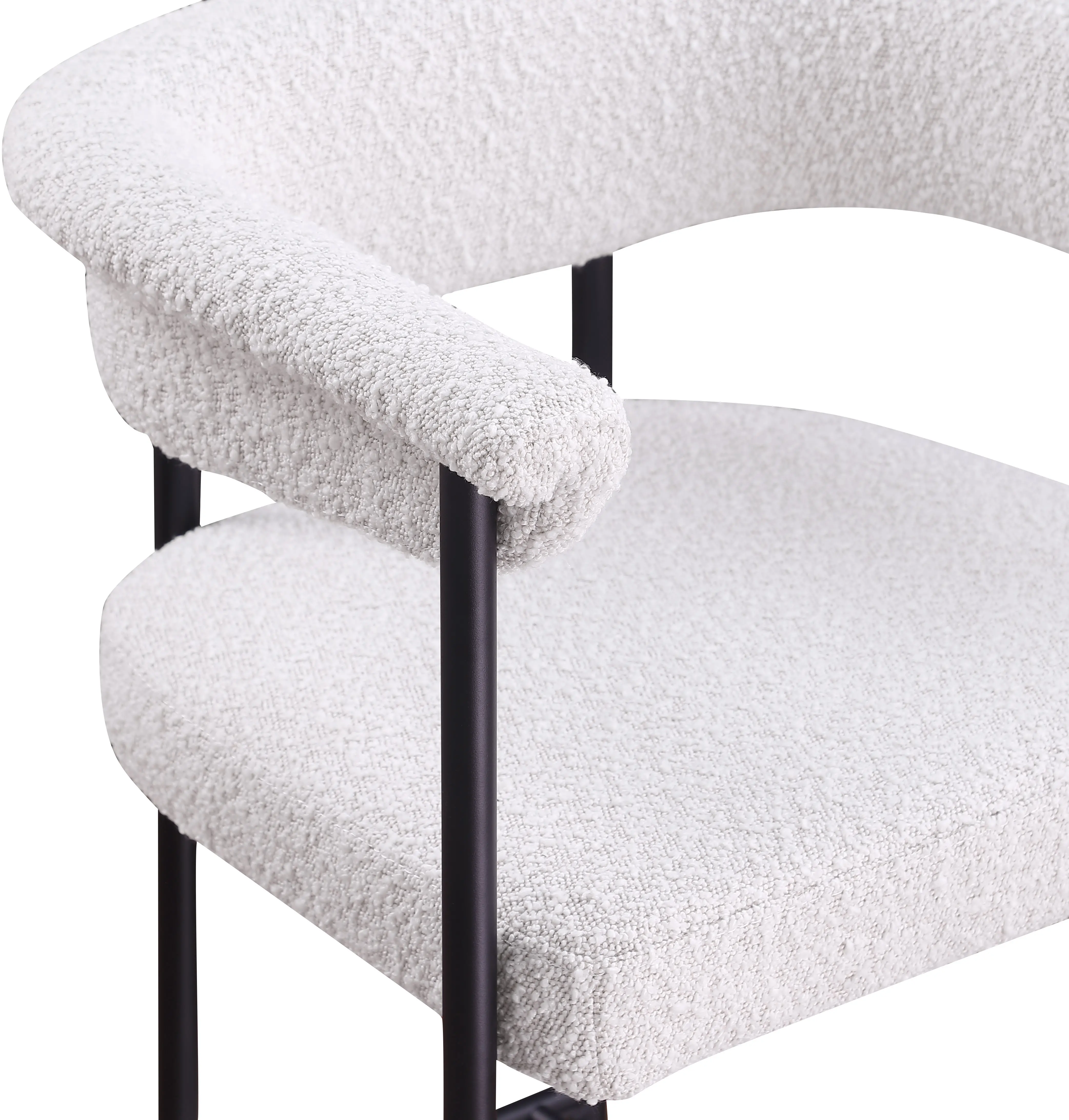 Malin Cream Boucle Upholstered Counter Stool, Set of 2-8