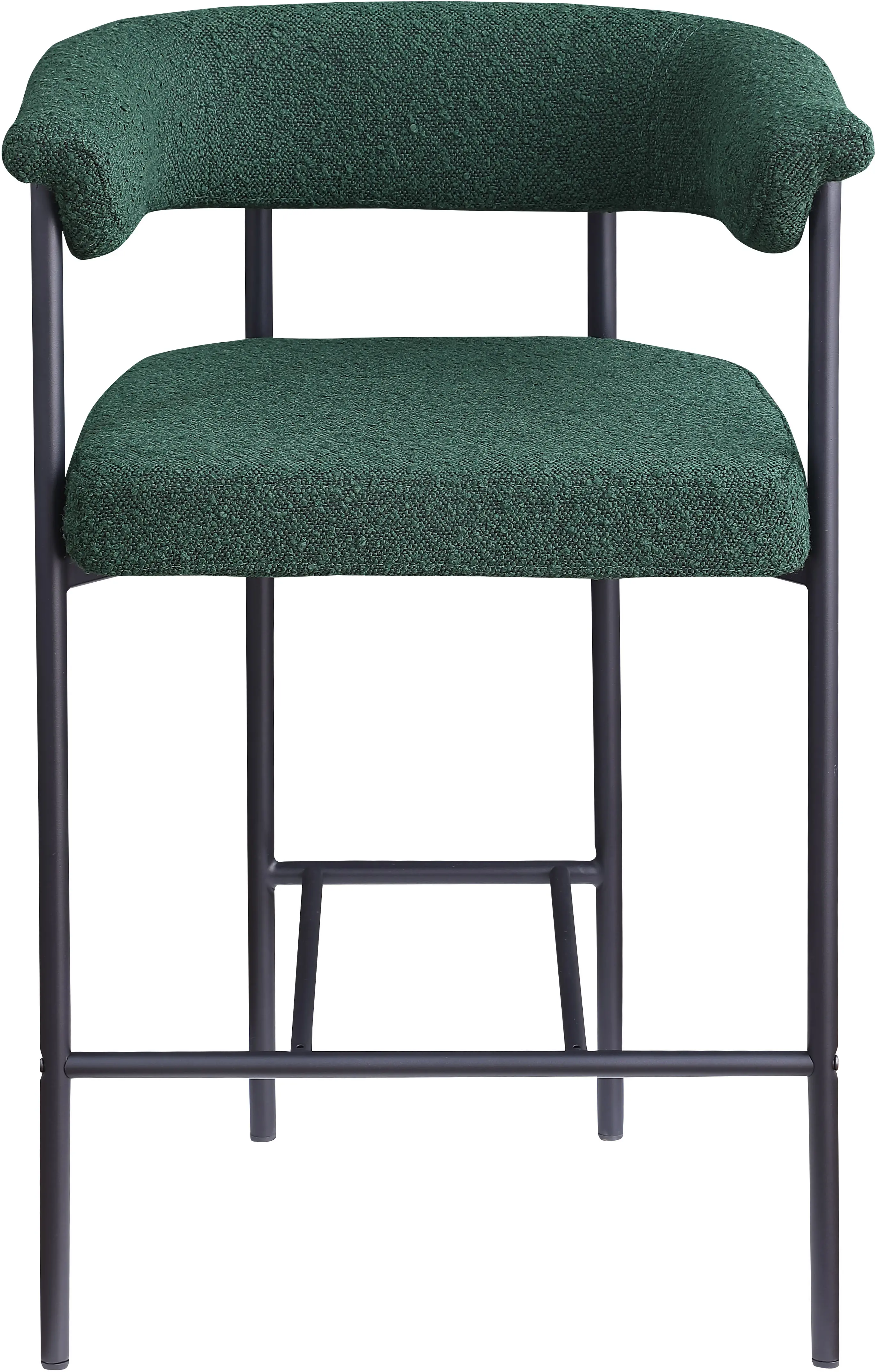 Malin Green Boucle Upholstered Counter Stool, Set of 2-4