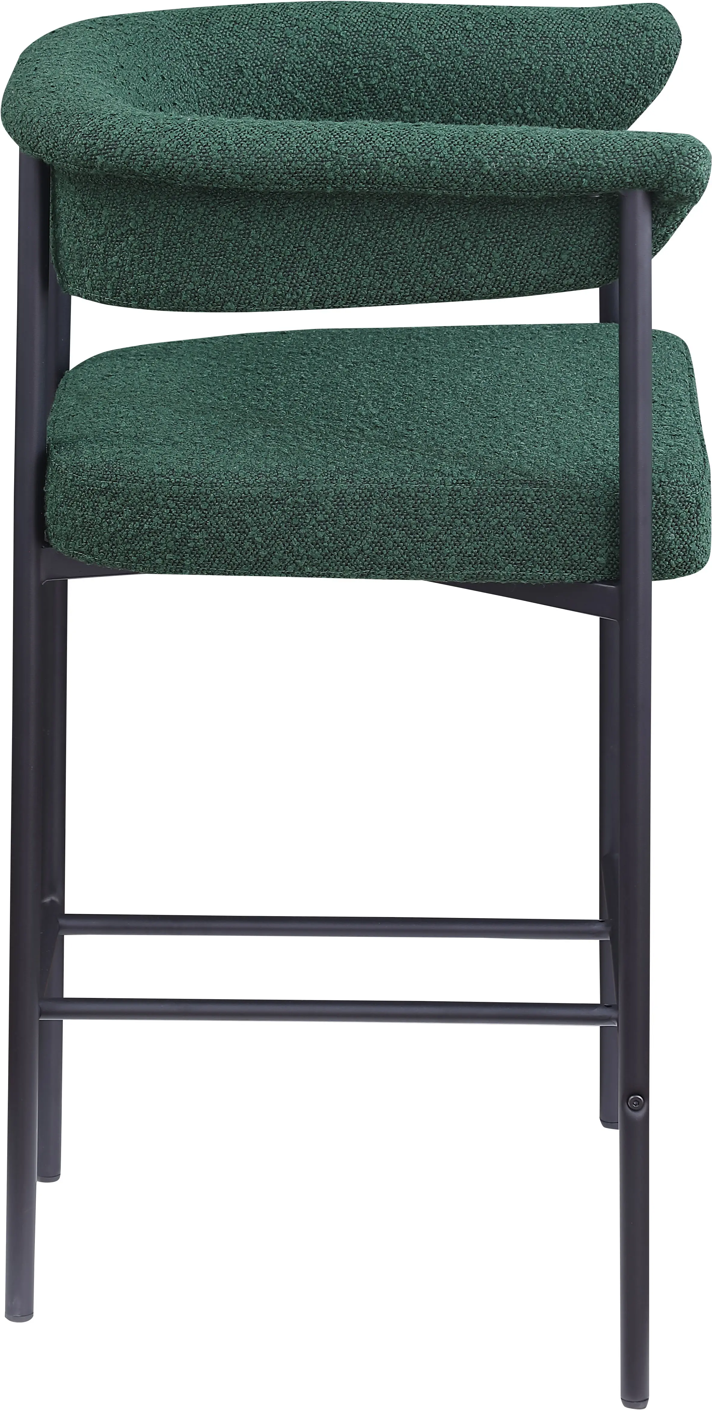 Malin Green Boucle Upholstered Counter Stool, Set of 2-5