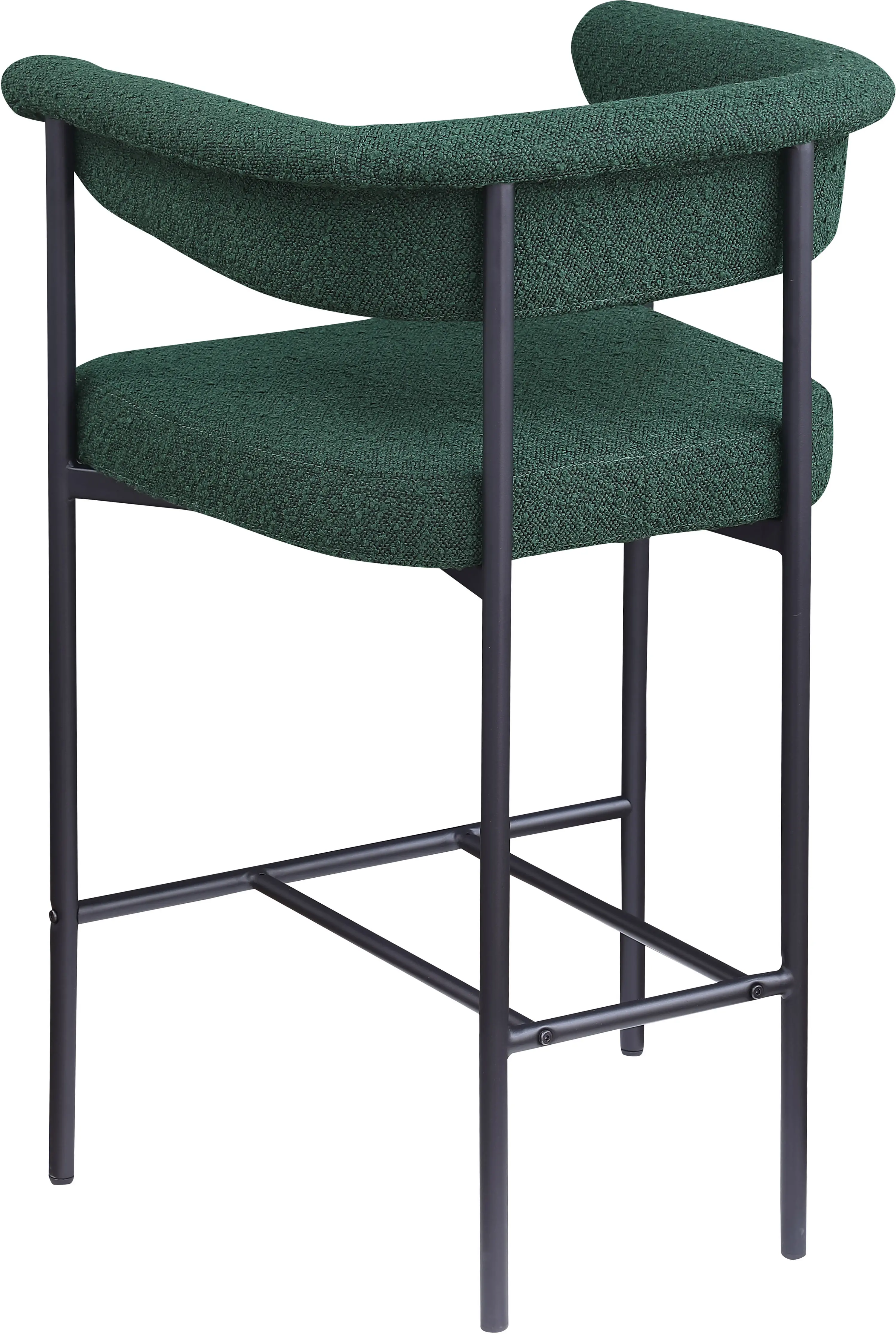 Malin Green Boucle Upholstered Counter Stool, Set of 2-6