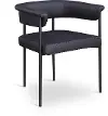 Malin Black Vegan Leather Upholstered Dining Chair, Set of 2
