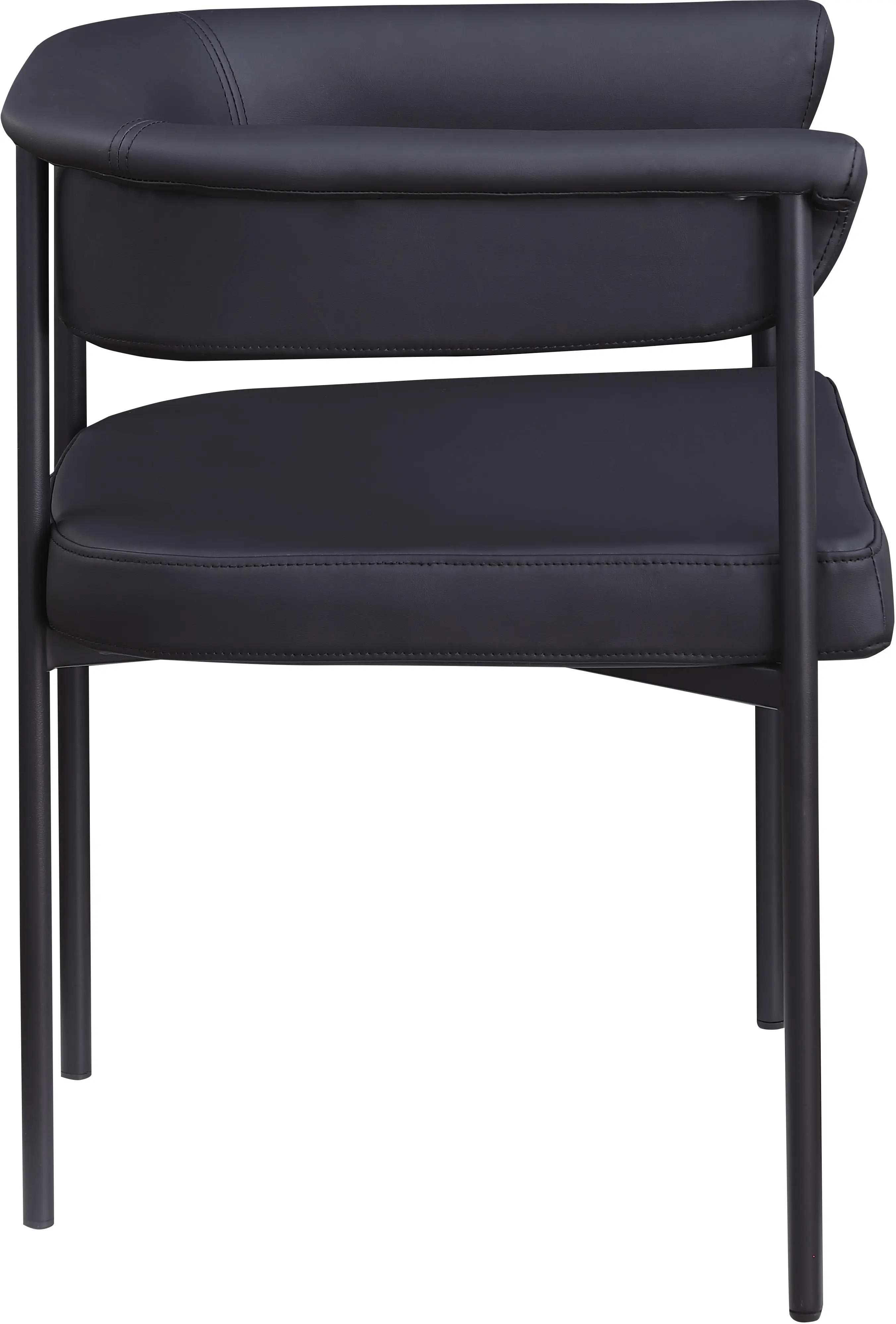 Malin Black Vegan Leather Upholstered Dining Chair, Set of 2-5