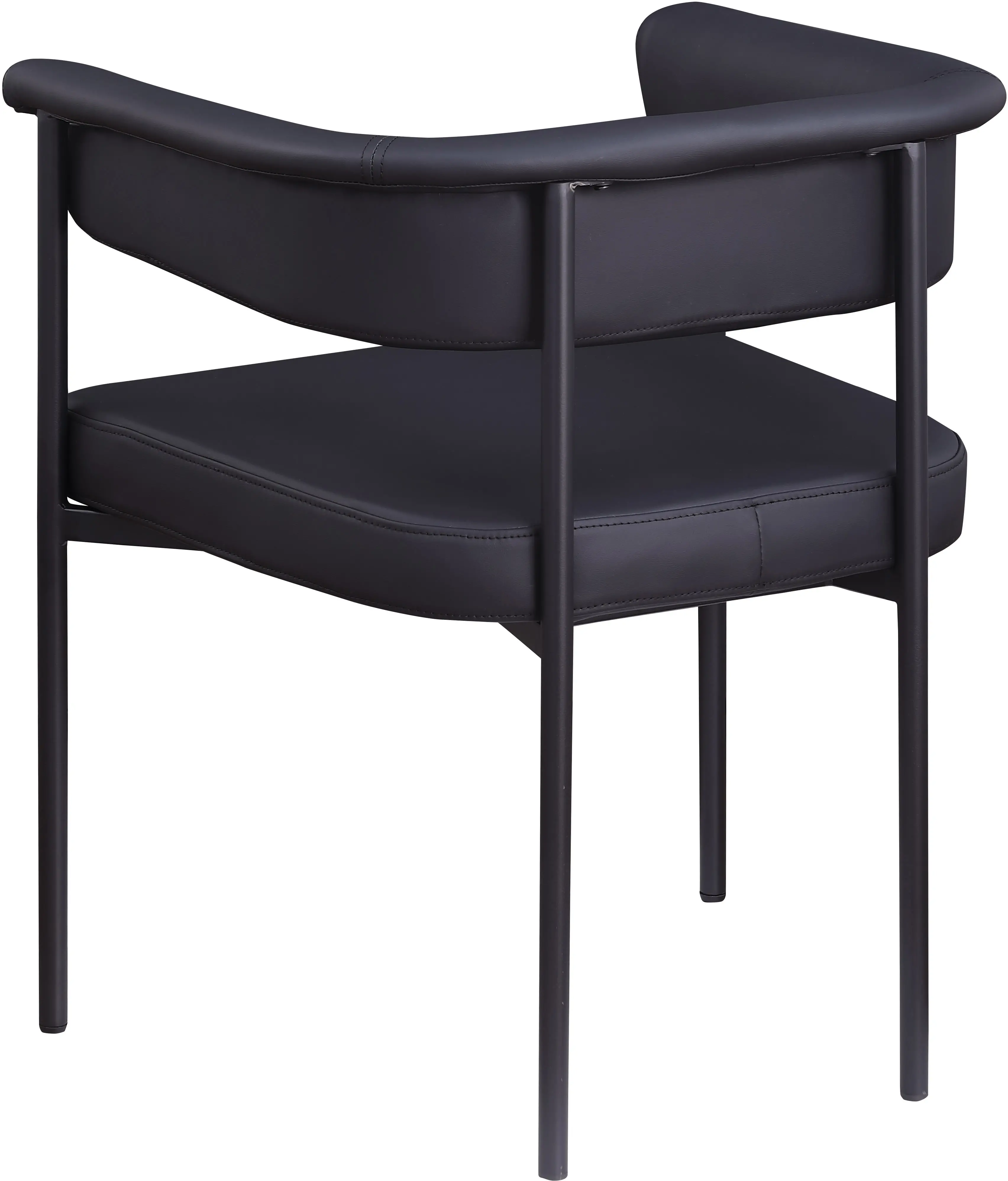 Malin Black Vegan Leather Upholstered Dining Chair, Set of 2-6