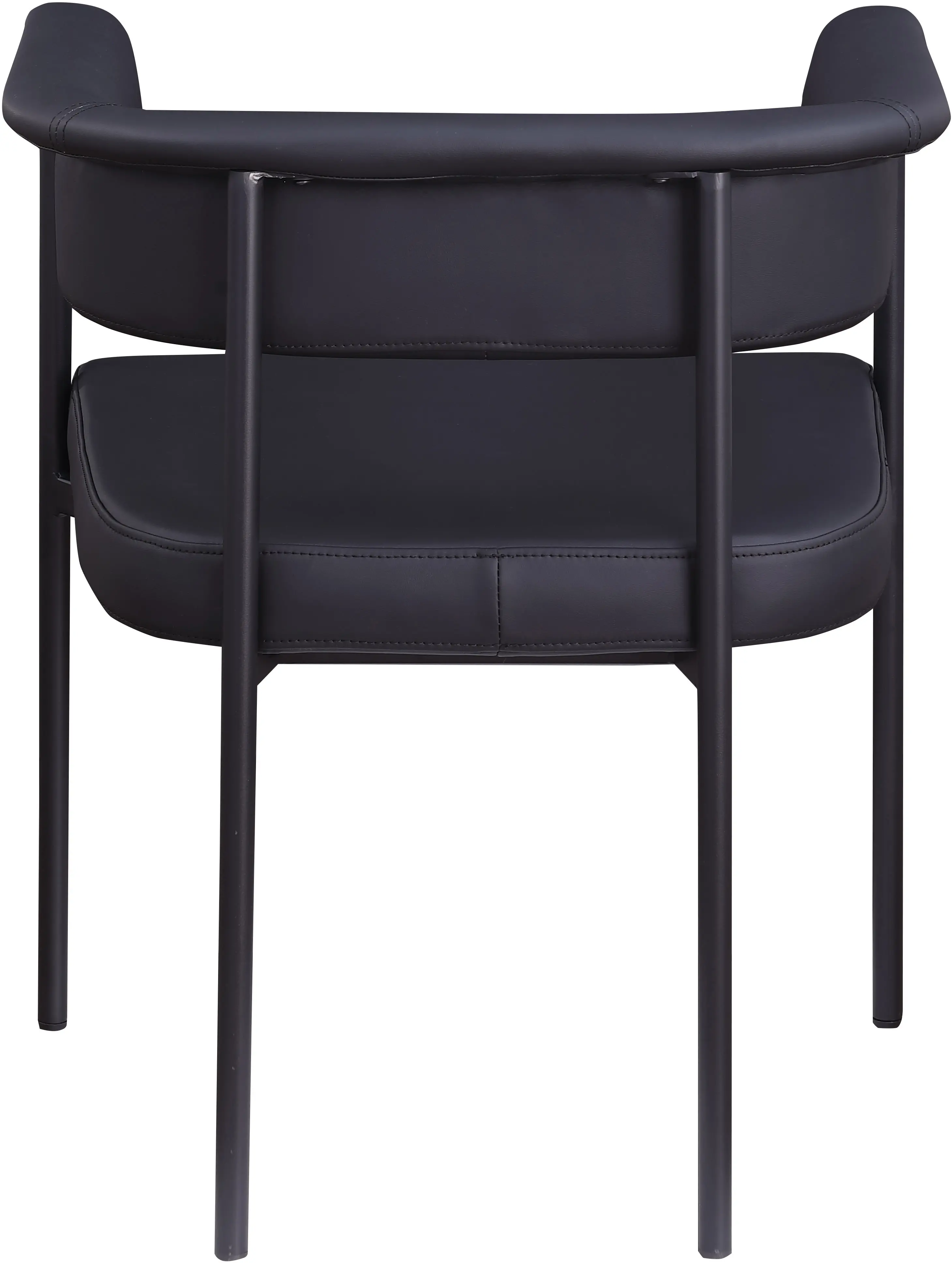 Malin Black Vegan Leather Upholstered Dining Chair, Set of 2-7