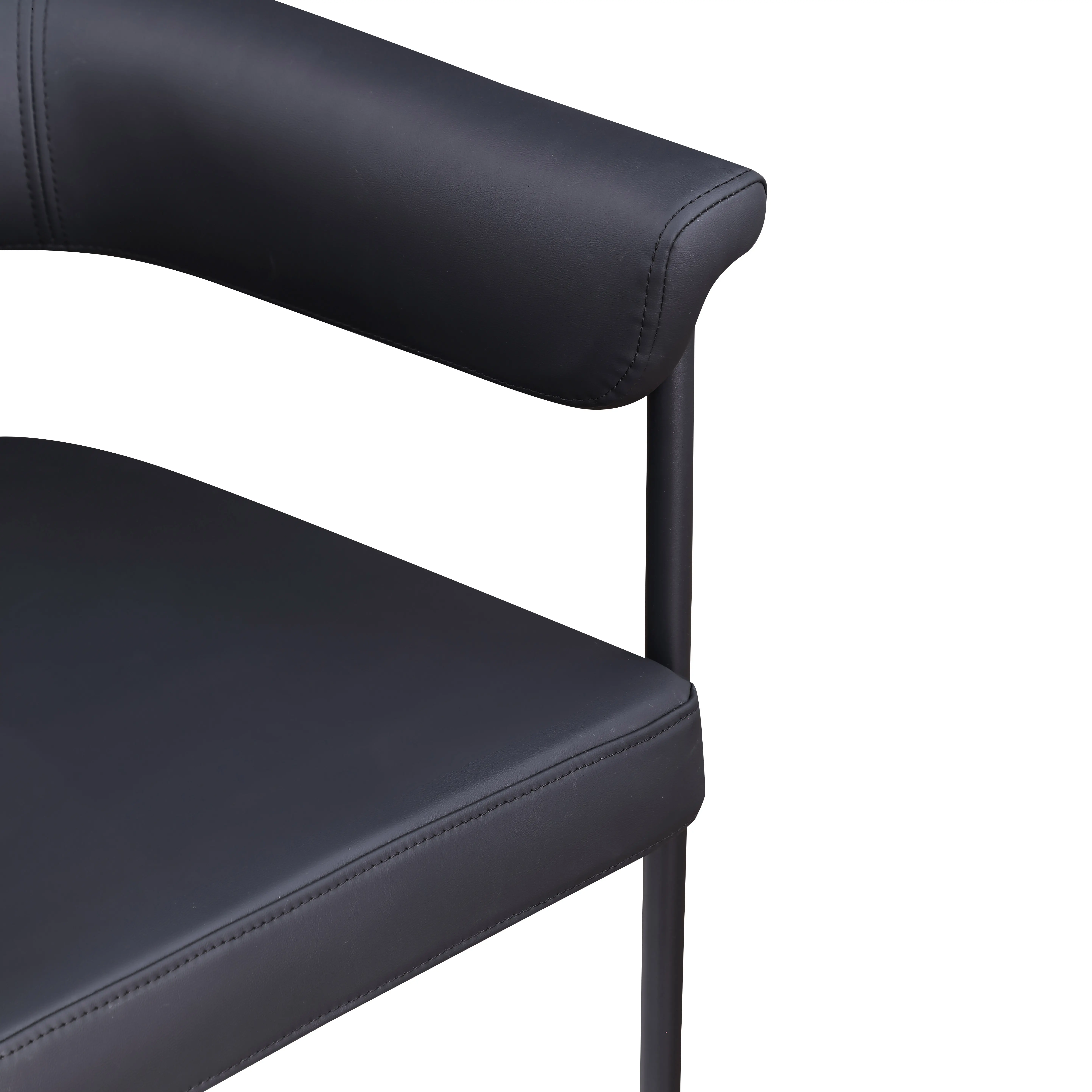 Malin Black Vegan Leather Upholstered Dining Chair, Set of 2-8