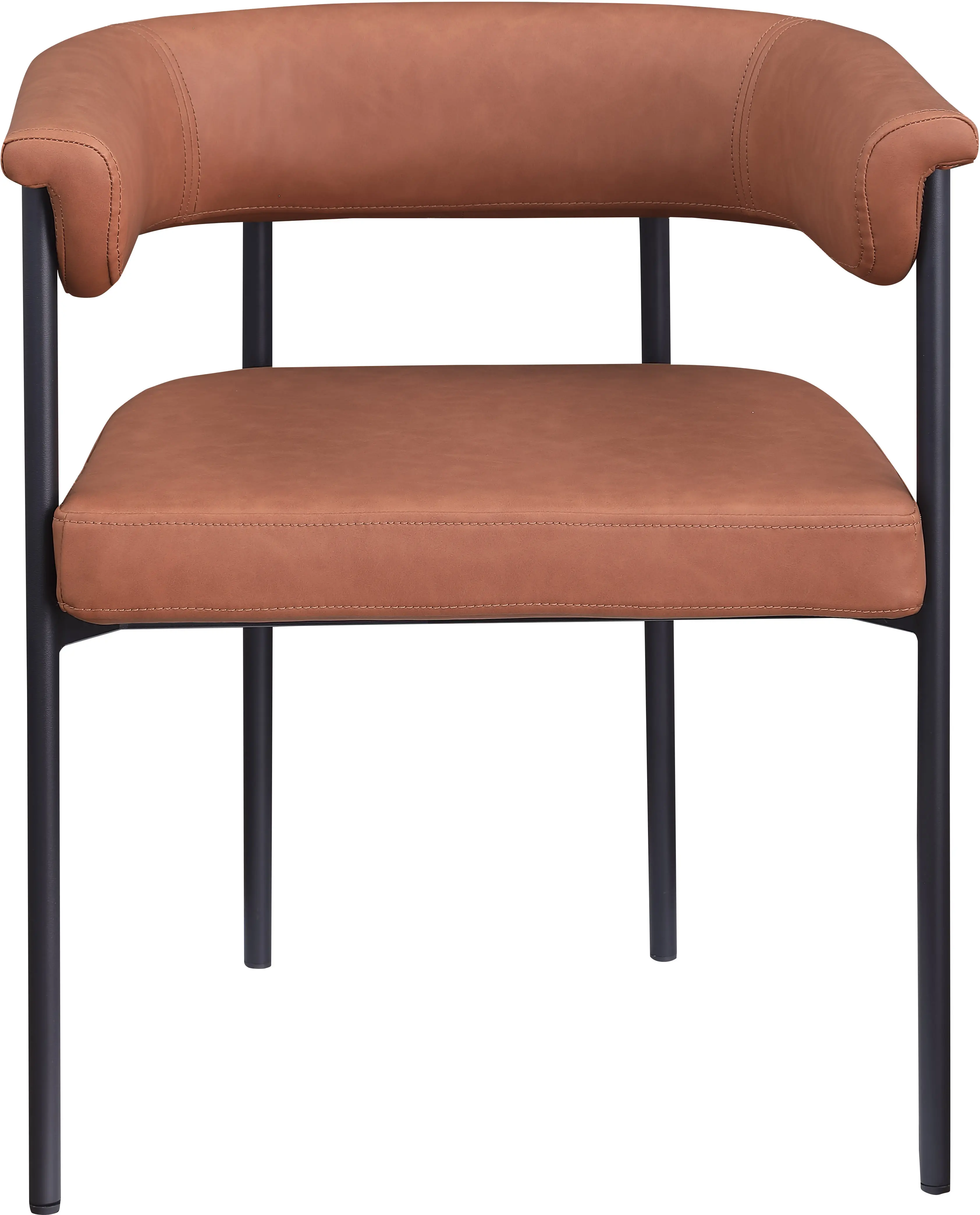 Malin Cognac Vegan Leather Upholstered Dining Chair, Set of 2-4