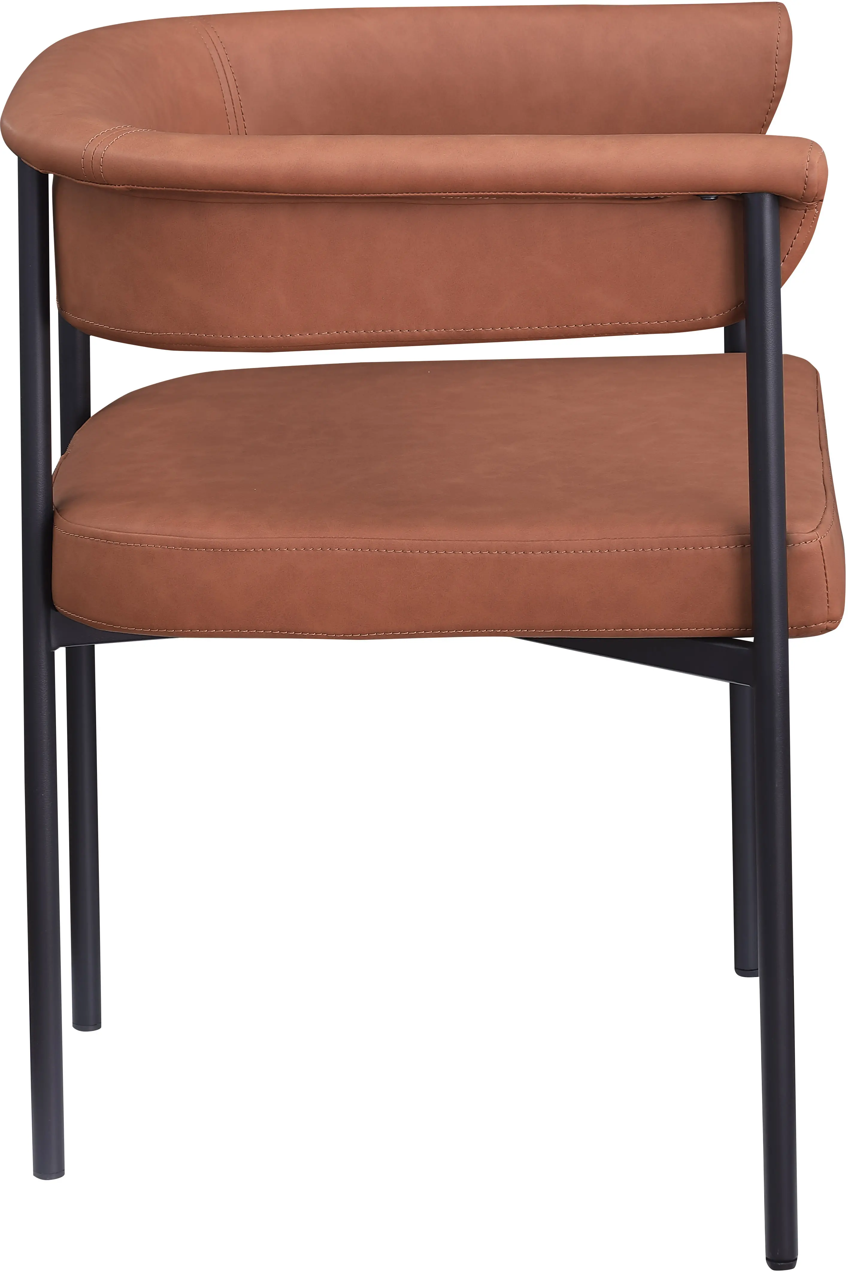 Malin Cognac Vegan Leather Upholstered Dining Chair, Set of 2-5