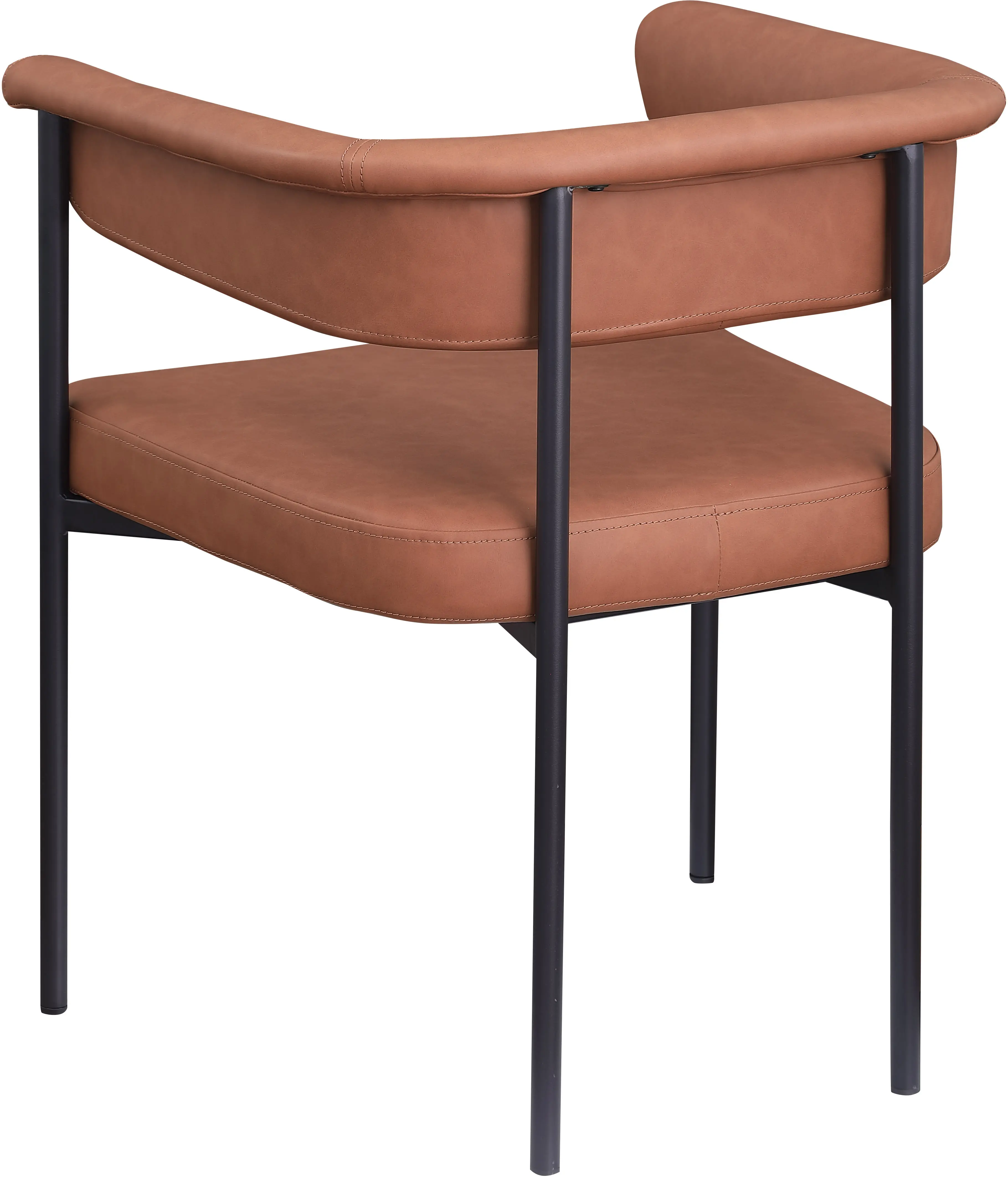 Malin Cognac Vegan Leather Upholstered Dining Chair, Set of 2-6