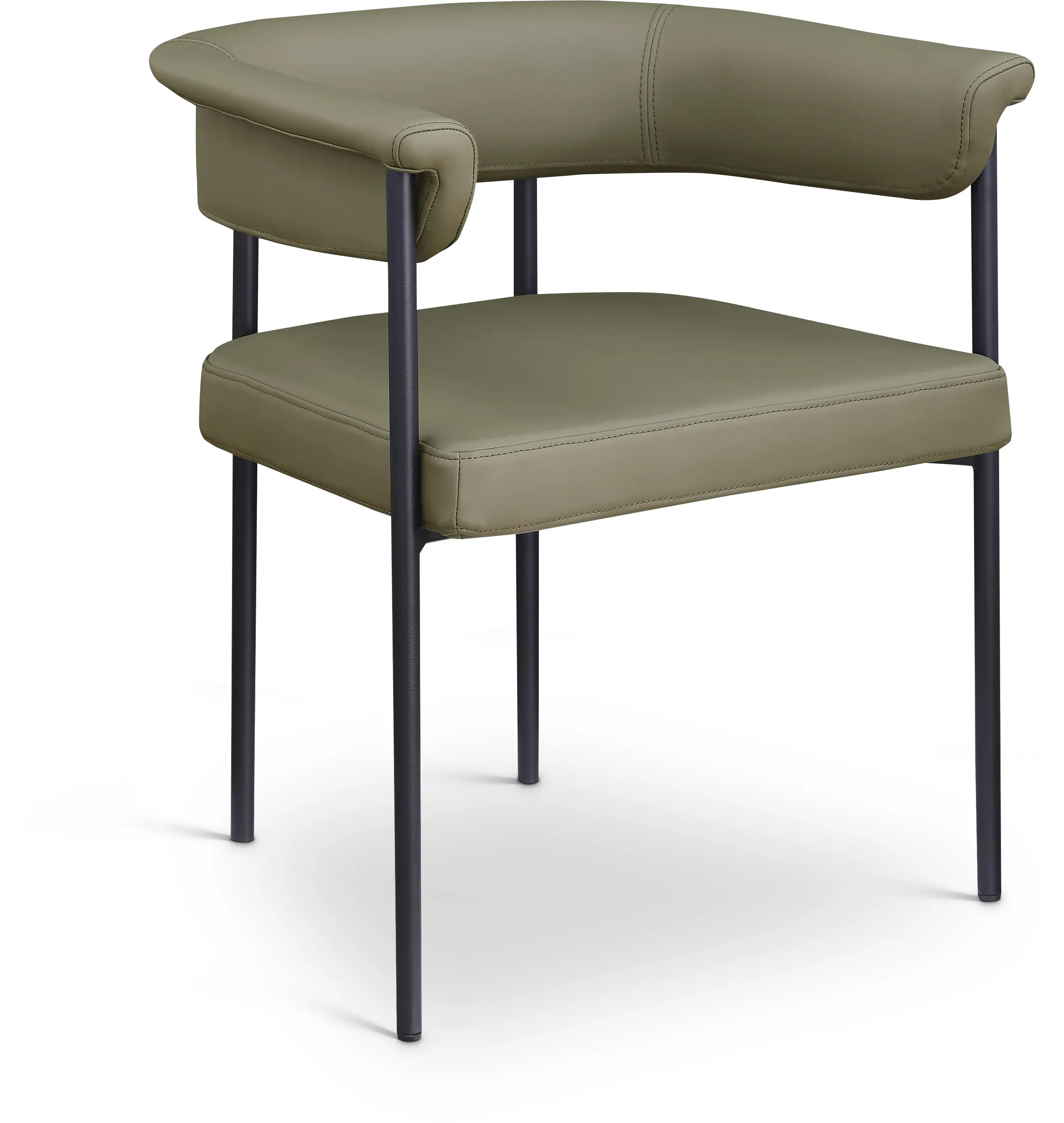 Malin Olive Vegan Leather Upholstered Dining Chair, Set of 2-1