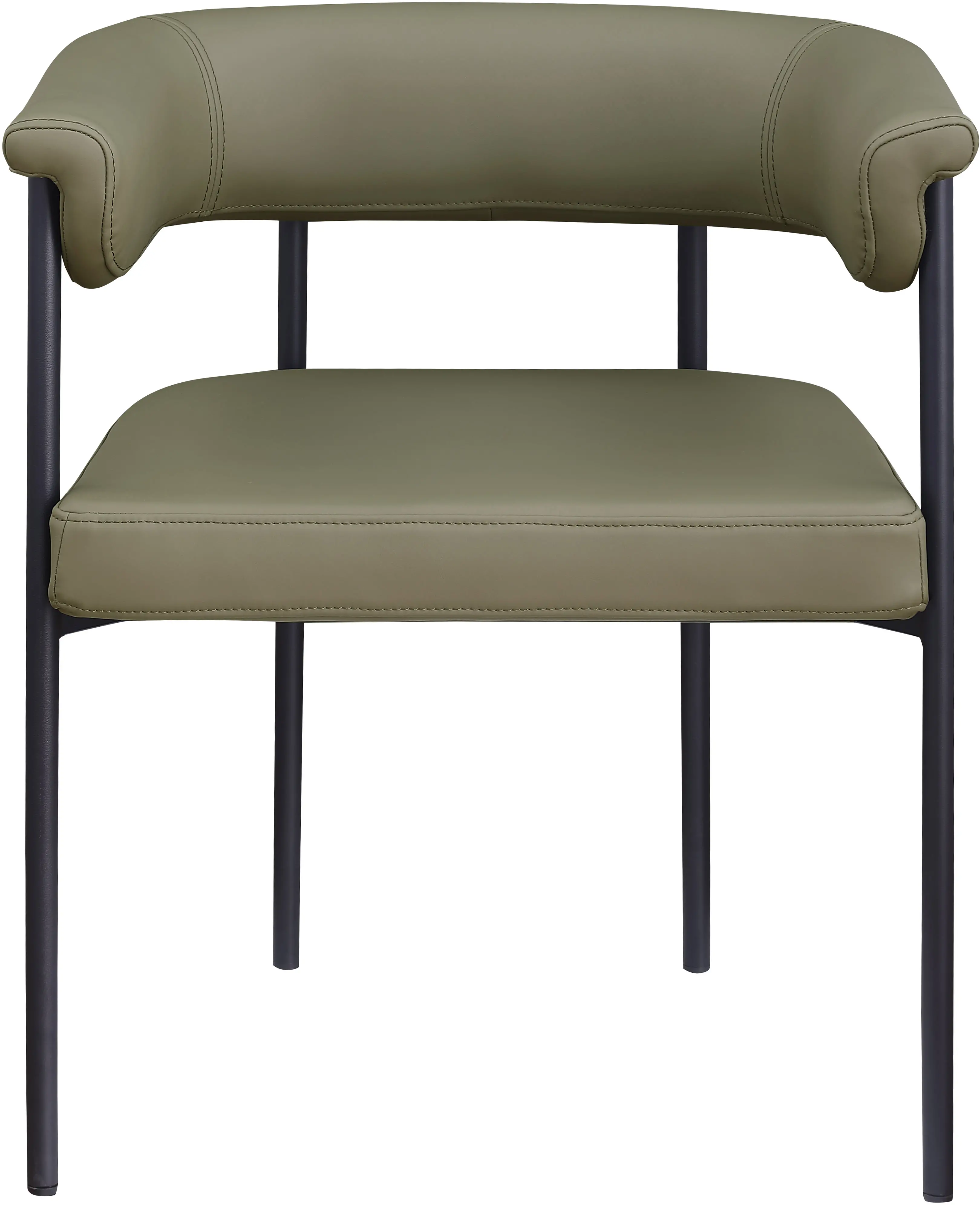 Malin Olive Vegan Leather Upholstered Dining Chair, Set of 2-4
