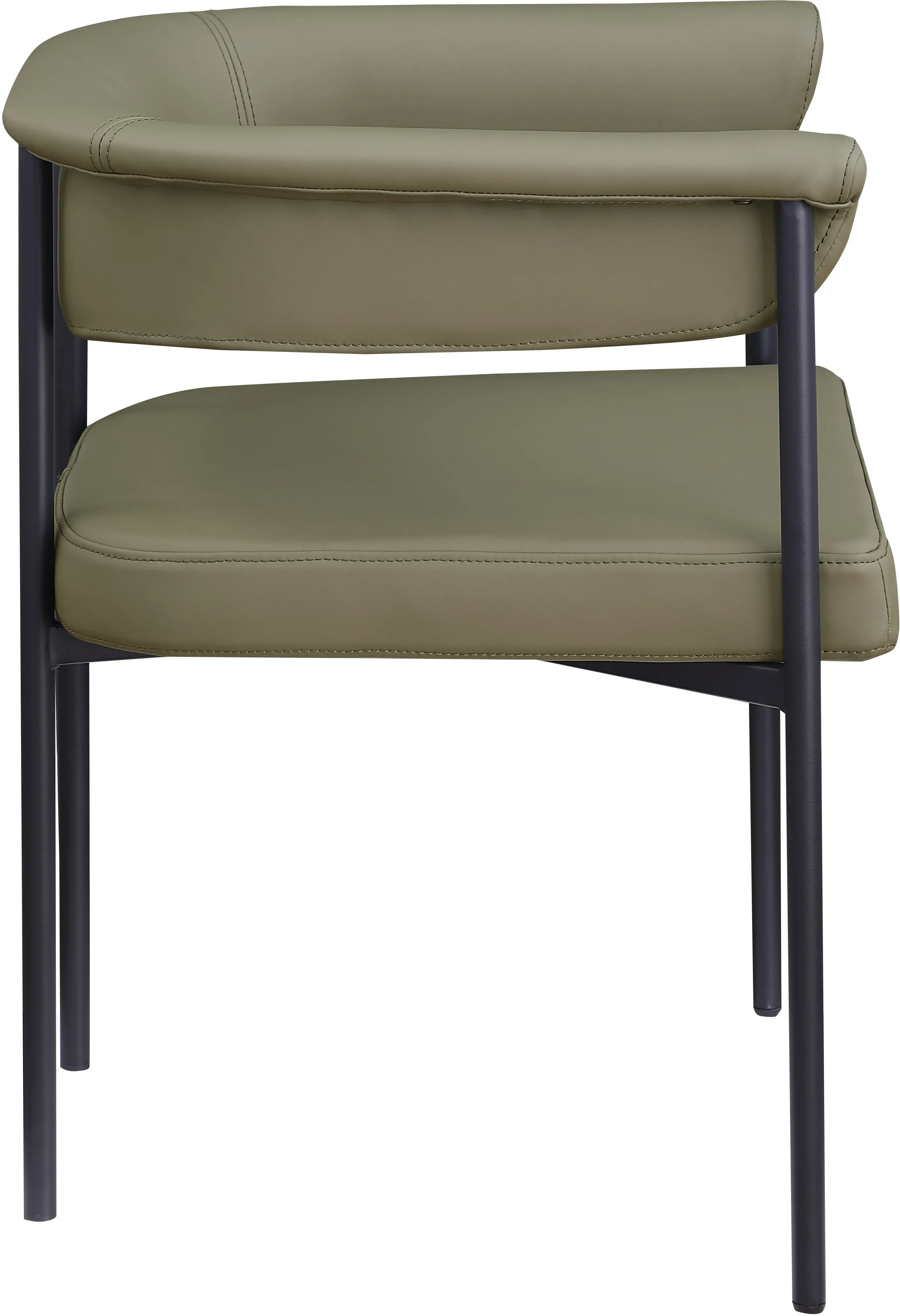 Malin Olive Vegan Leather Upholstered Dining Chair, Set of 2-5