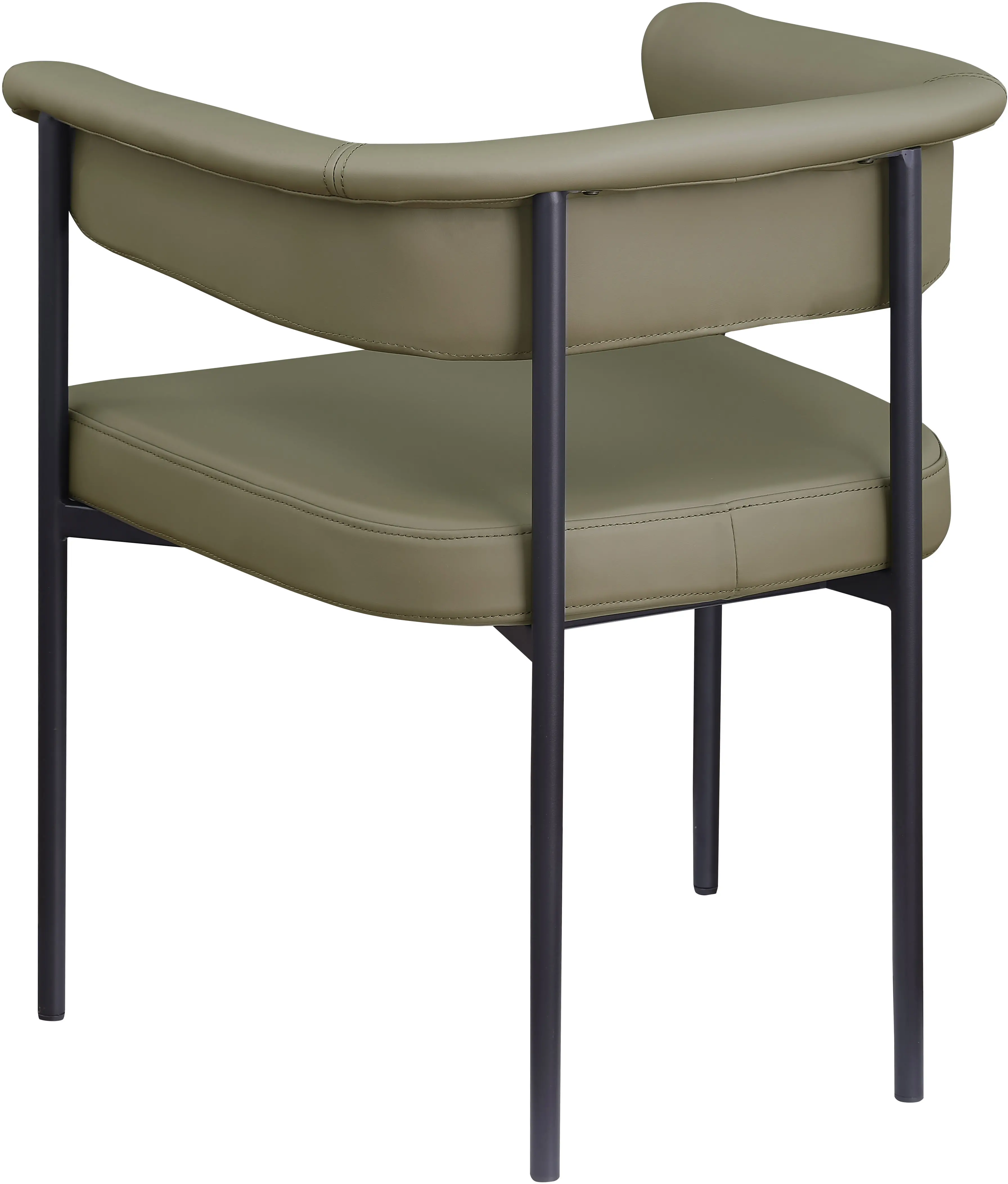Malin Olive Vegan Leather Upholstered Dining Chair, Set of 2-6