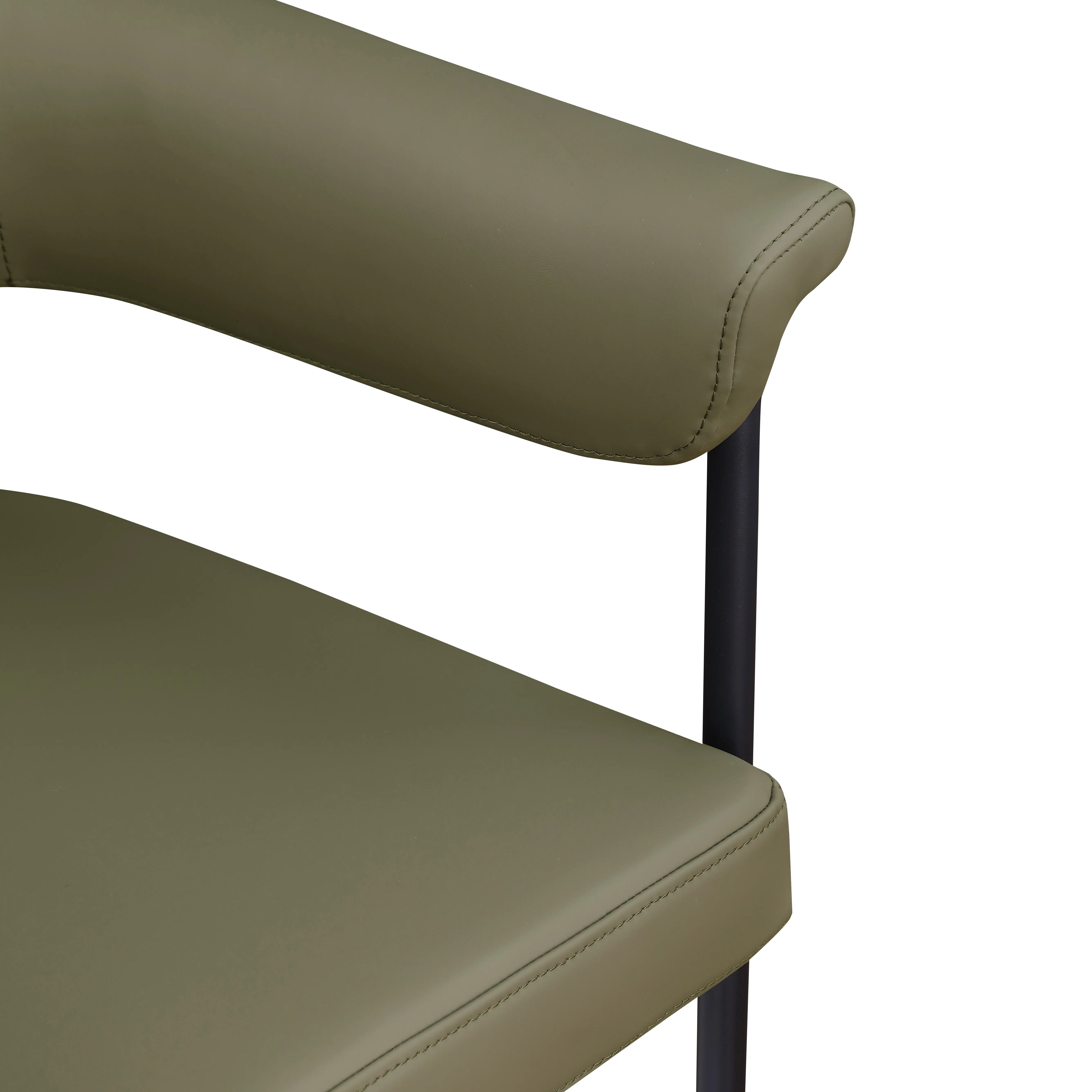 Malin Olive Vegan Leather Upholstered Dining Chair, Set of 2-8