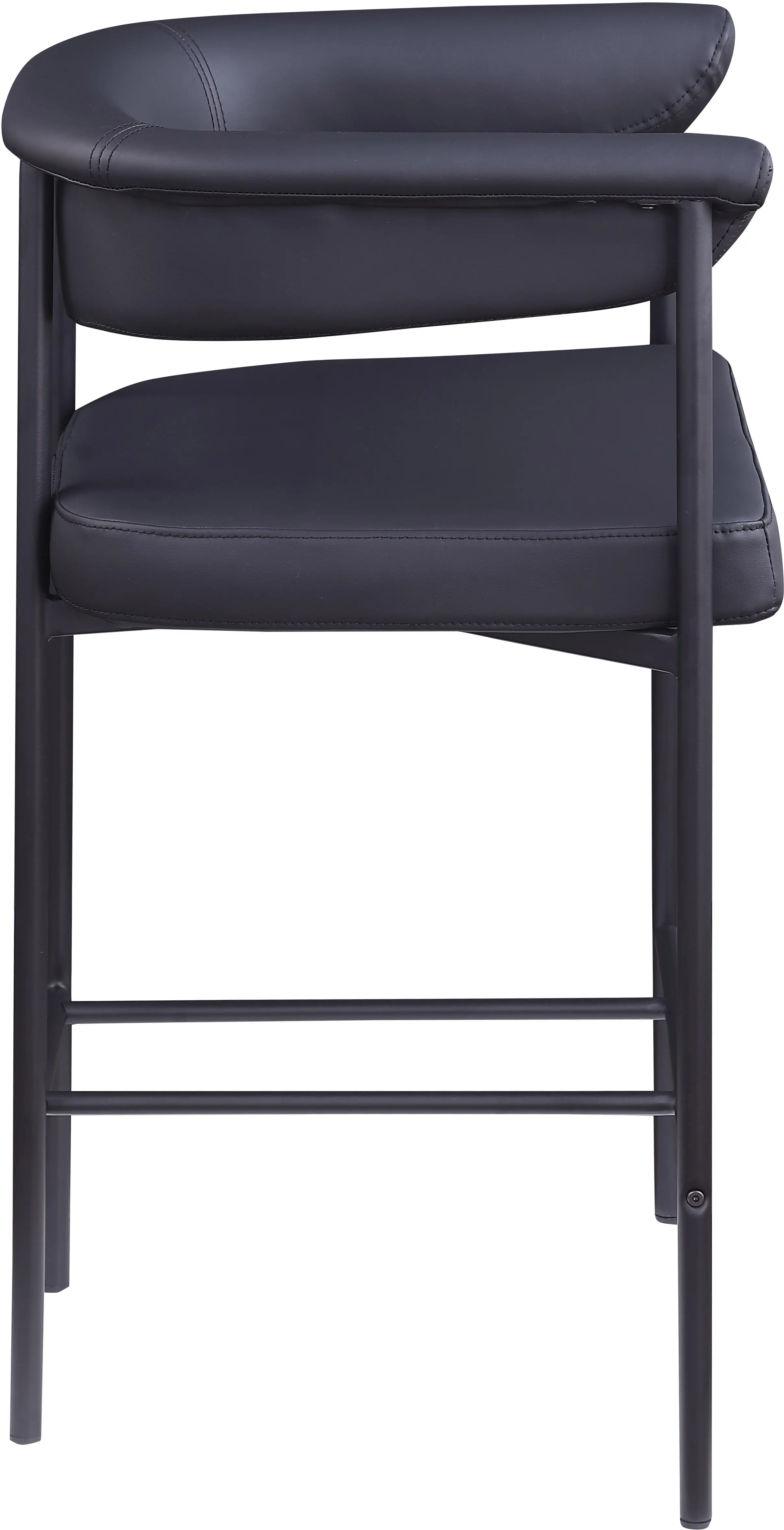 Malin Black Vegan Leather Upholstered Counter Stool, Set of 2-5