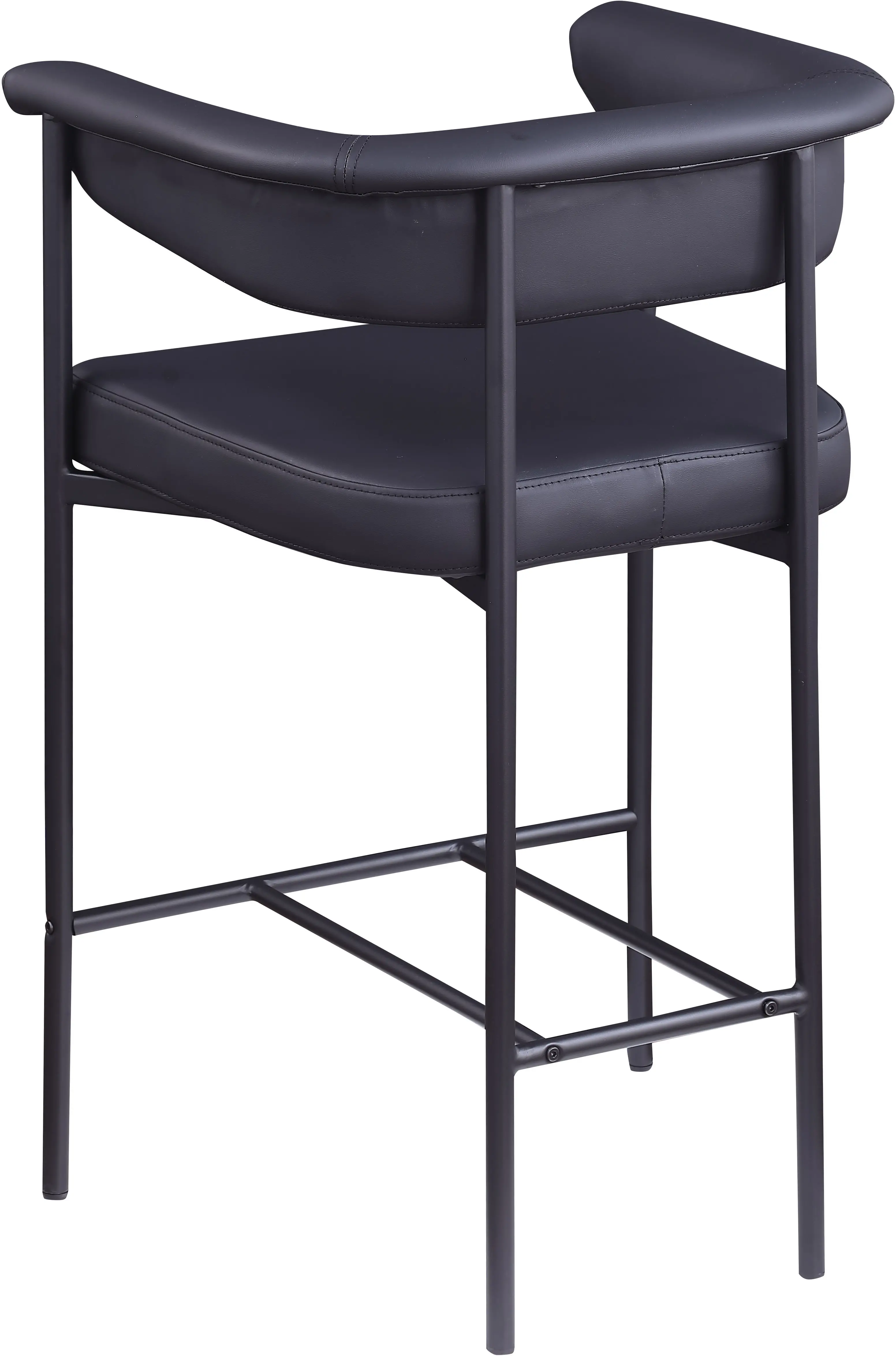 Malin Black Vegan Leather Upholstered Counter Stool, Set of 2-6