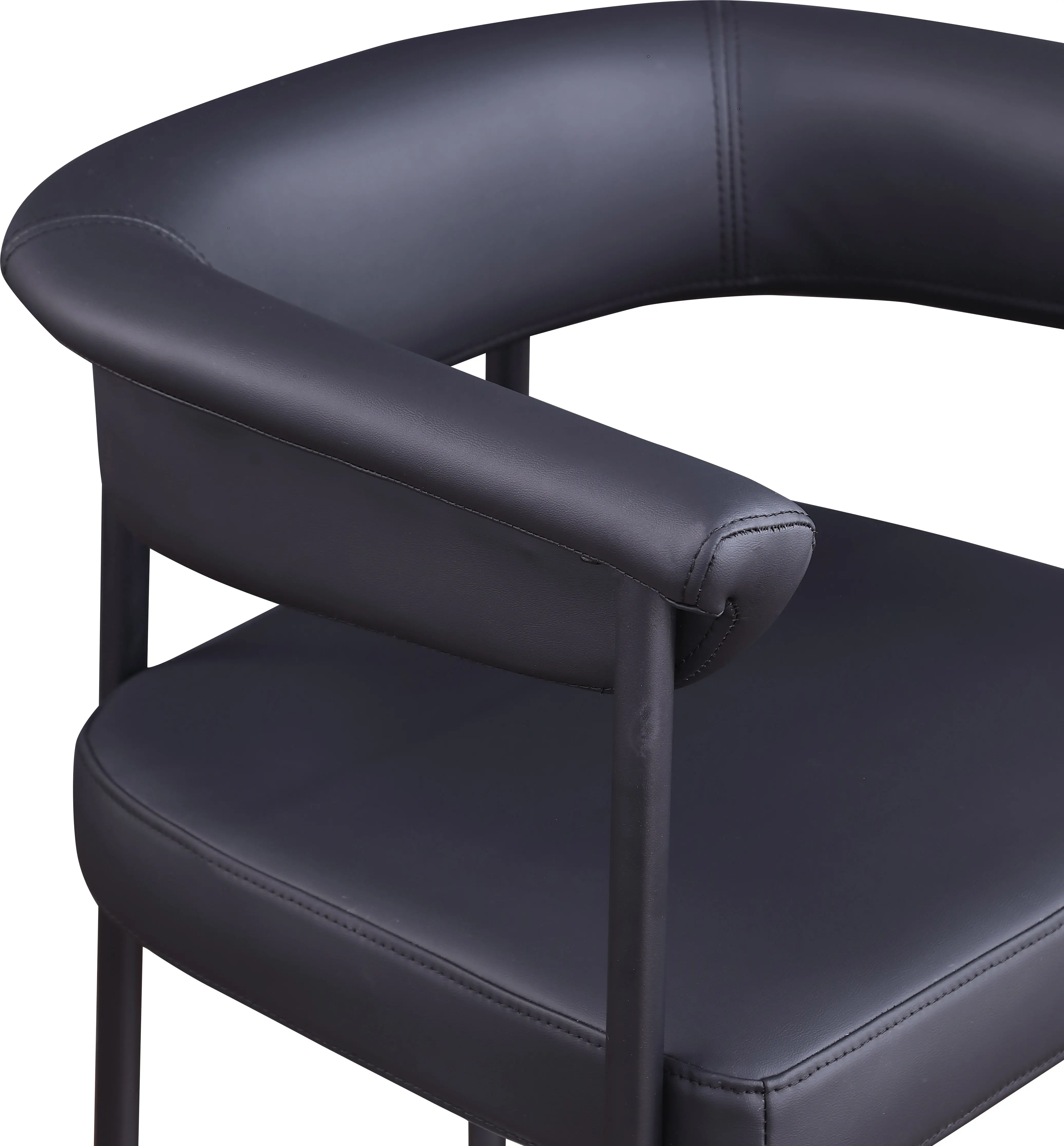 Malin Black Vegan Leather Upholstered Counter Stool, Set of 2-8