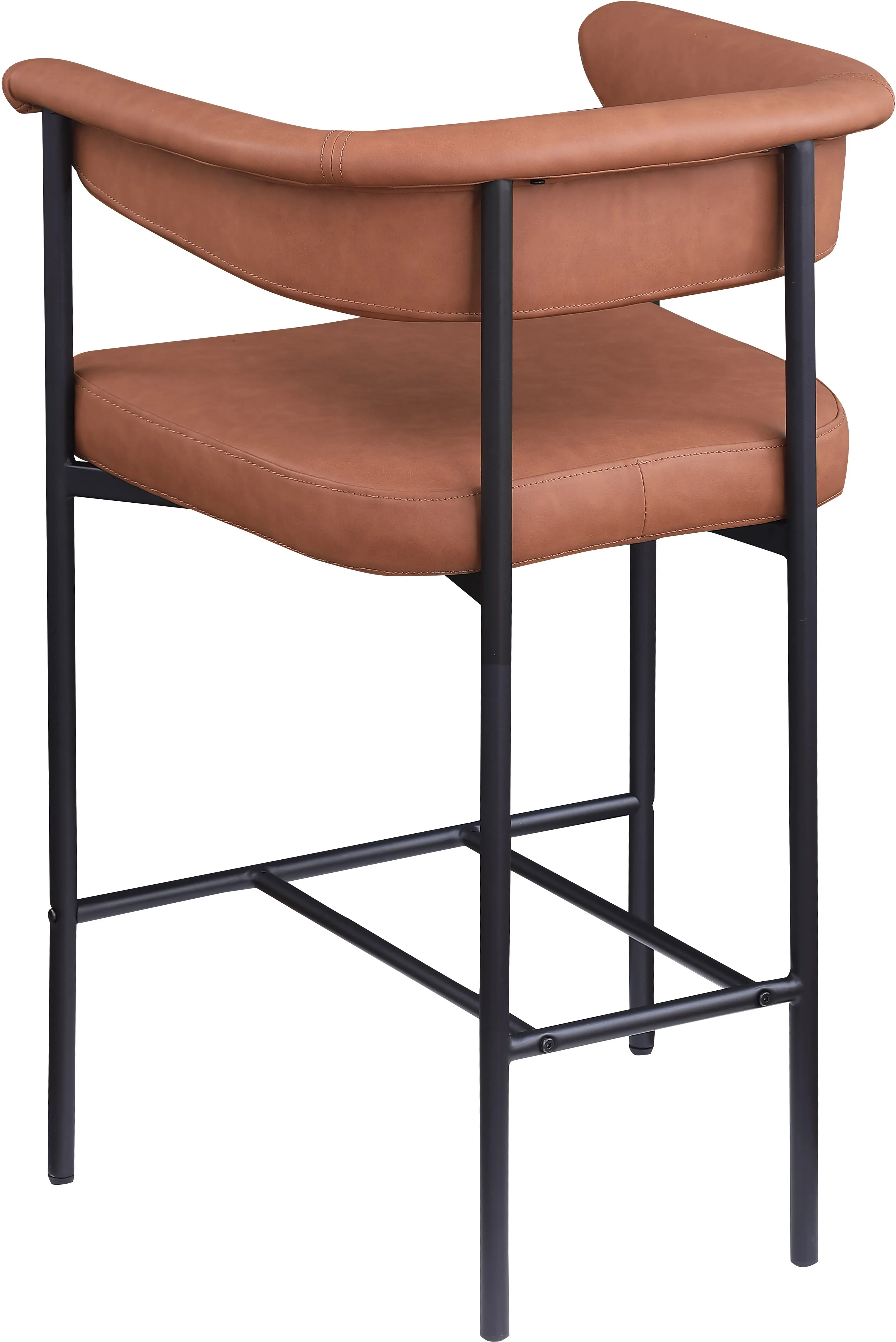 Malin Cognac Vegan Leather Upholstered Counter Stool, Set of 2-6