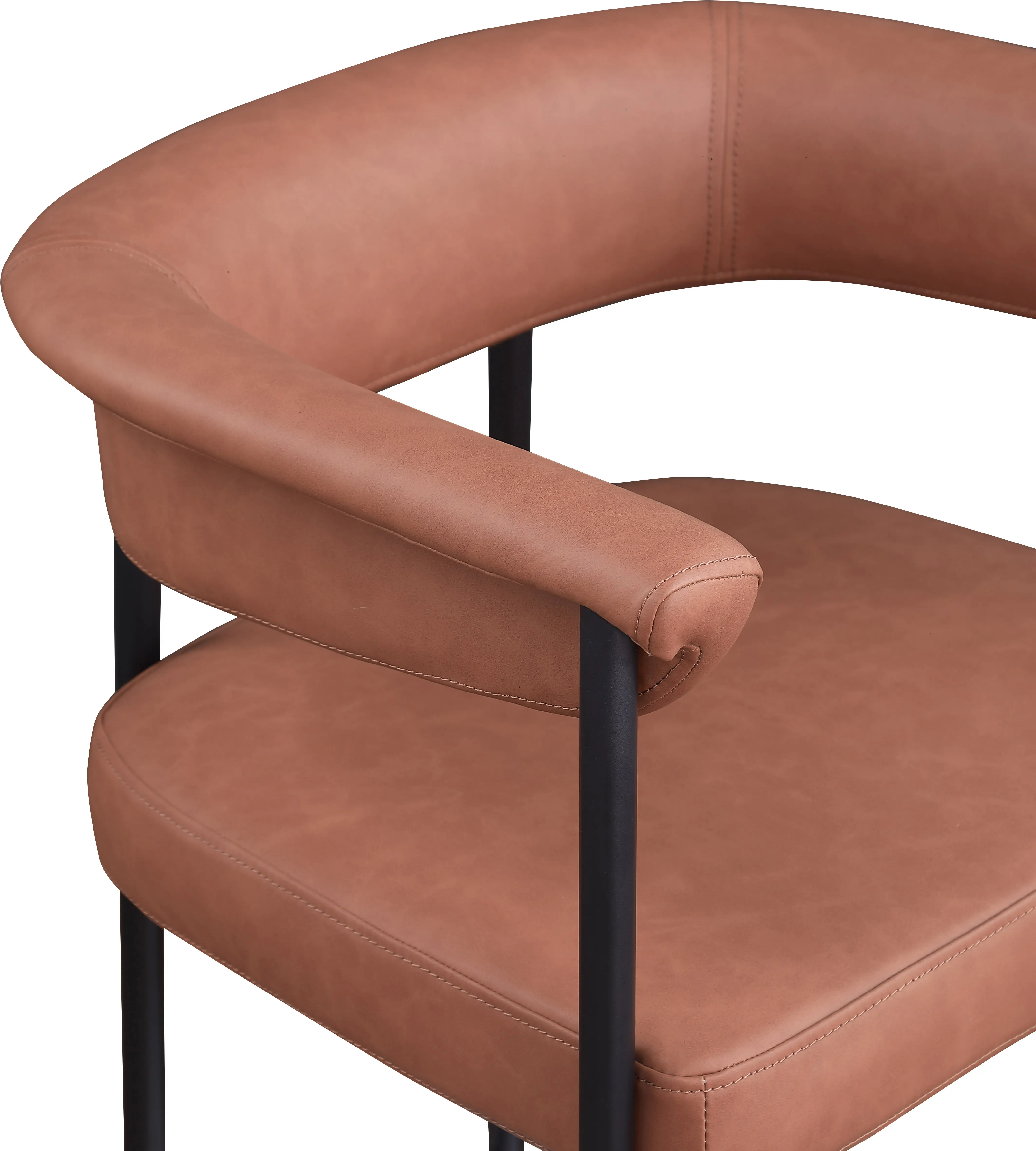 Malin Cognac Vegan Leather Upholstered Counter Stool, Set of 2-8