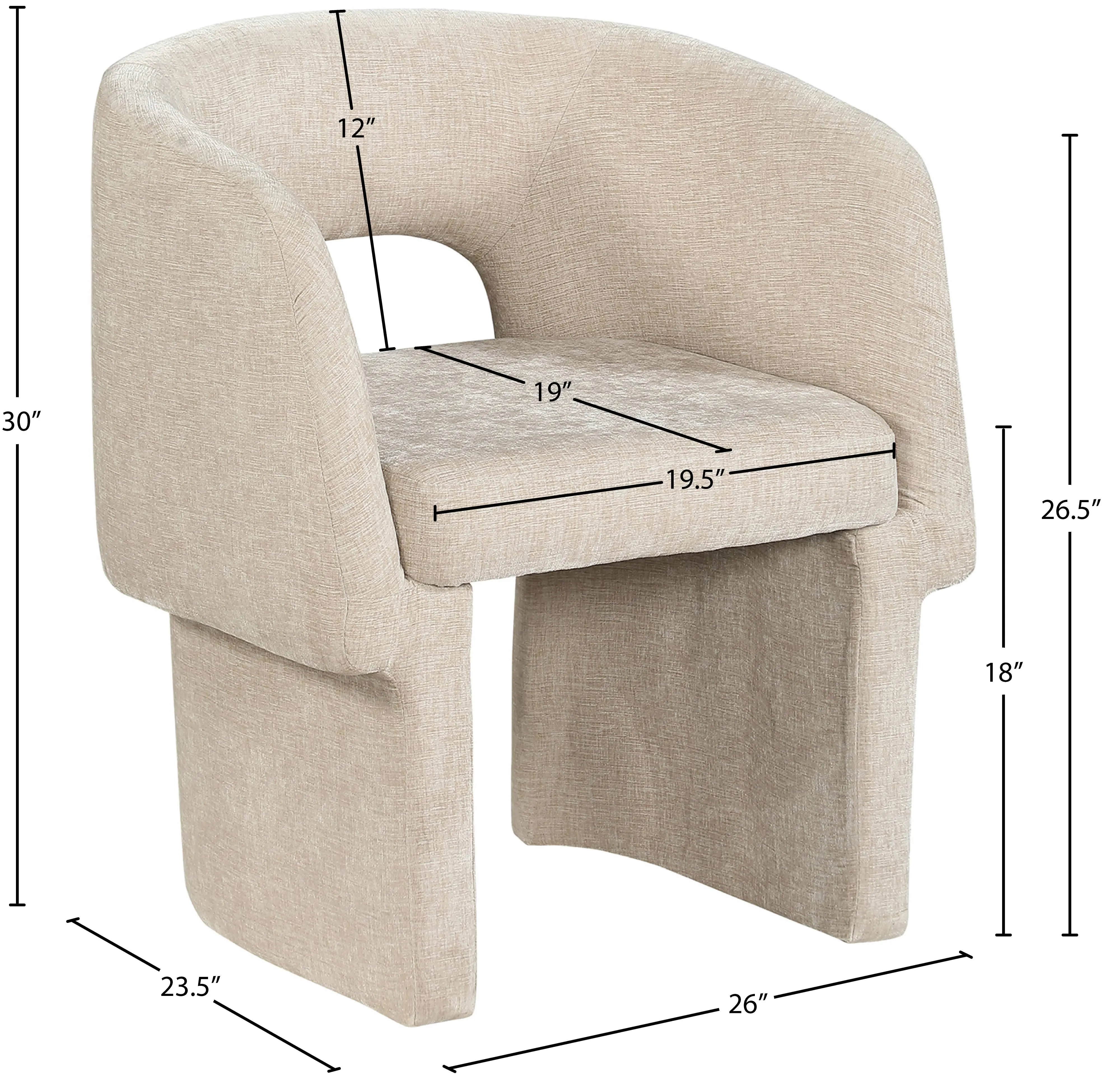 Emmet Beige Upholstered Dining Chair-3
