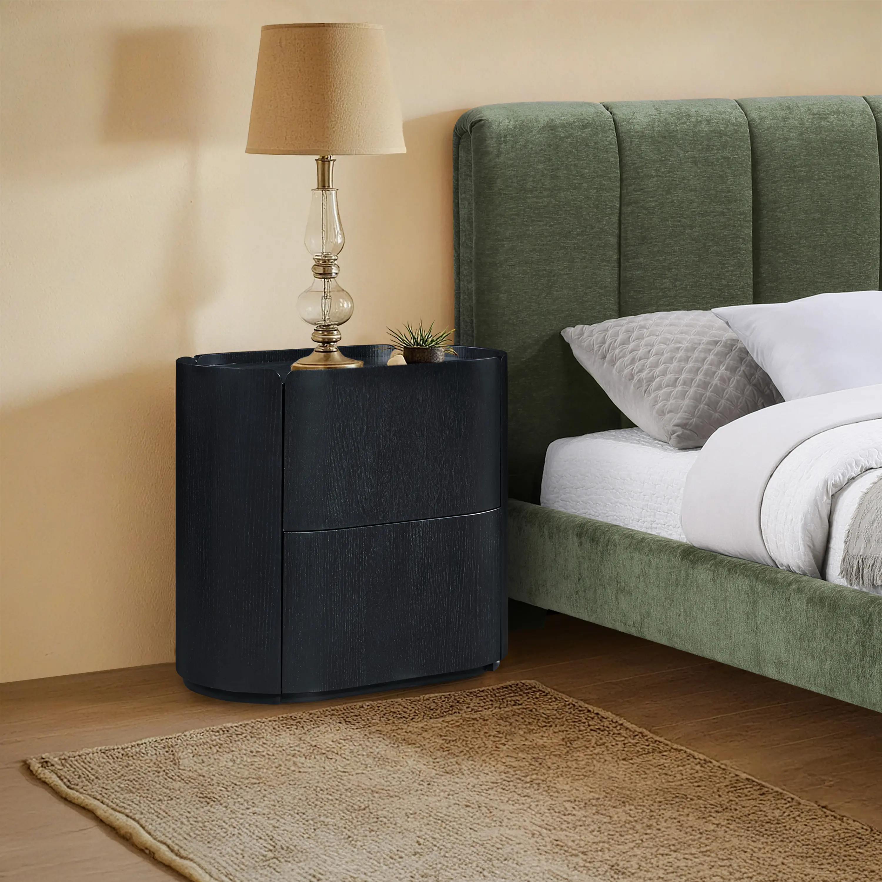Everett Black Oak Nightstand-1