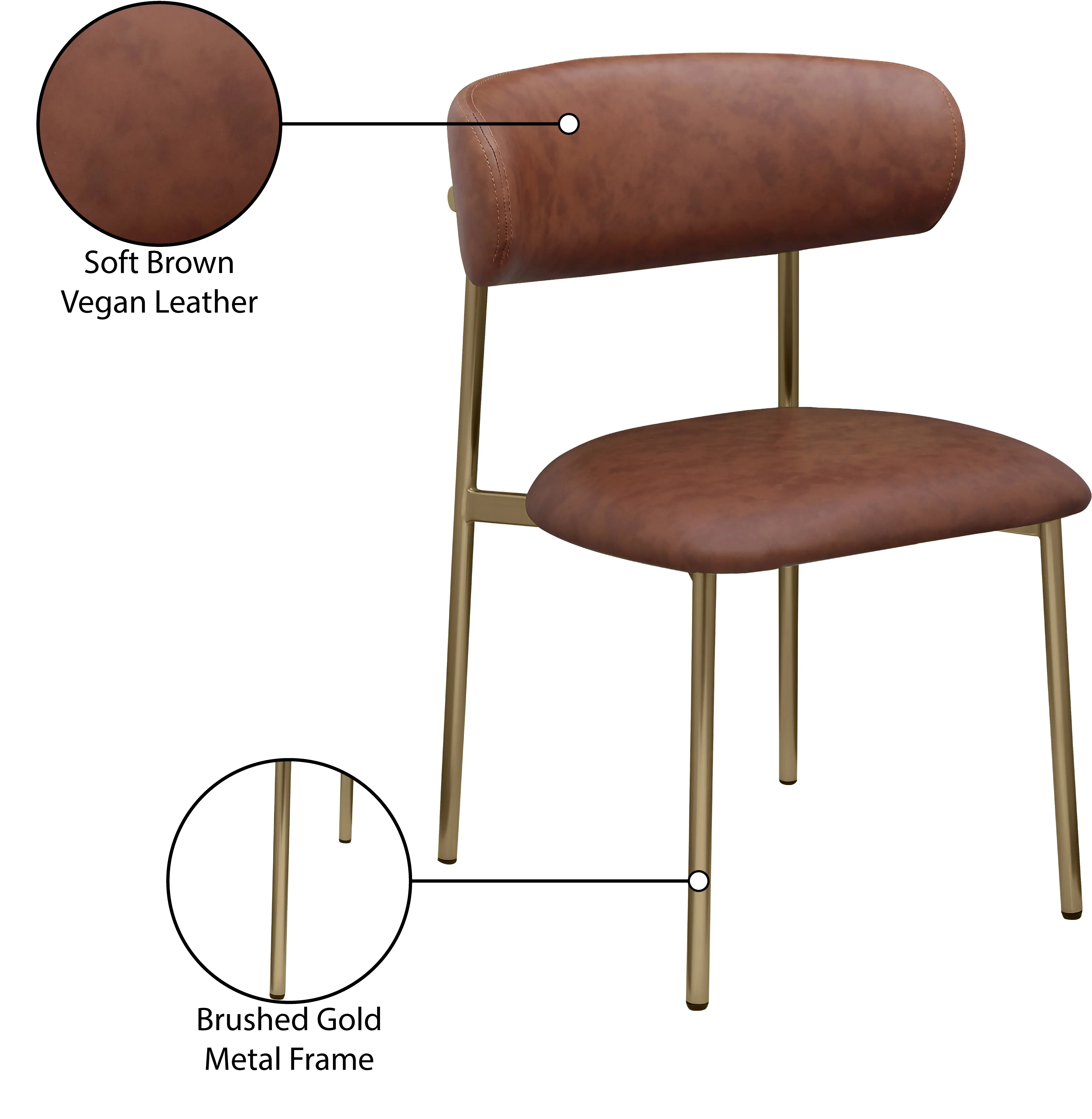 Lupita Brown and Gold Dining Chair, Set of 2-9